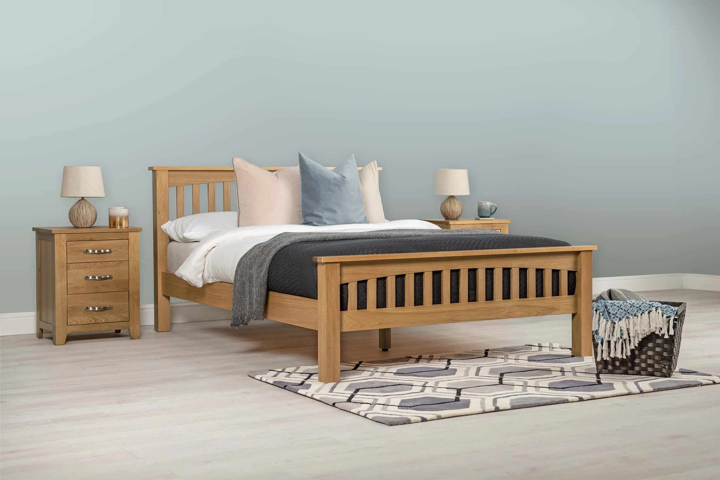 Boston Solid Natural Oak Bed Frame - 6ft Super King