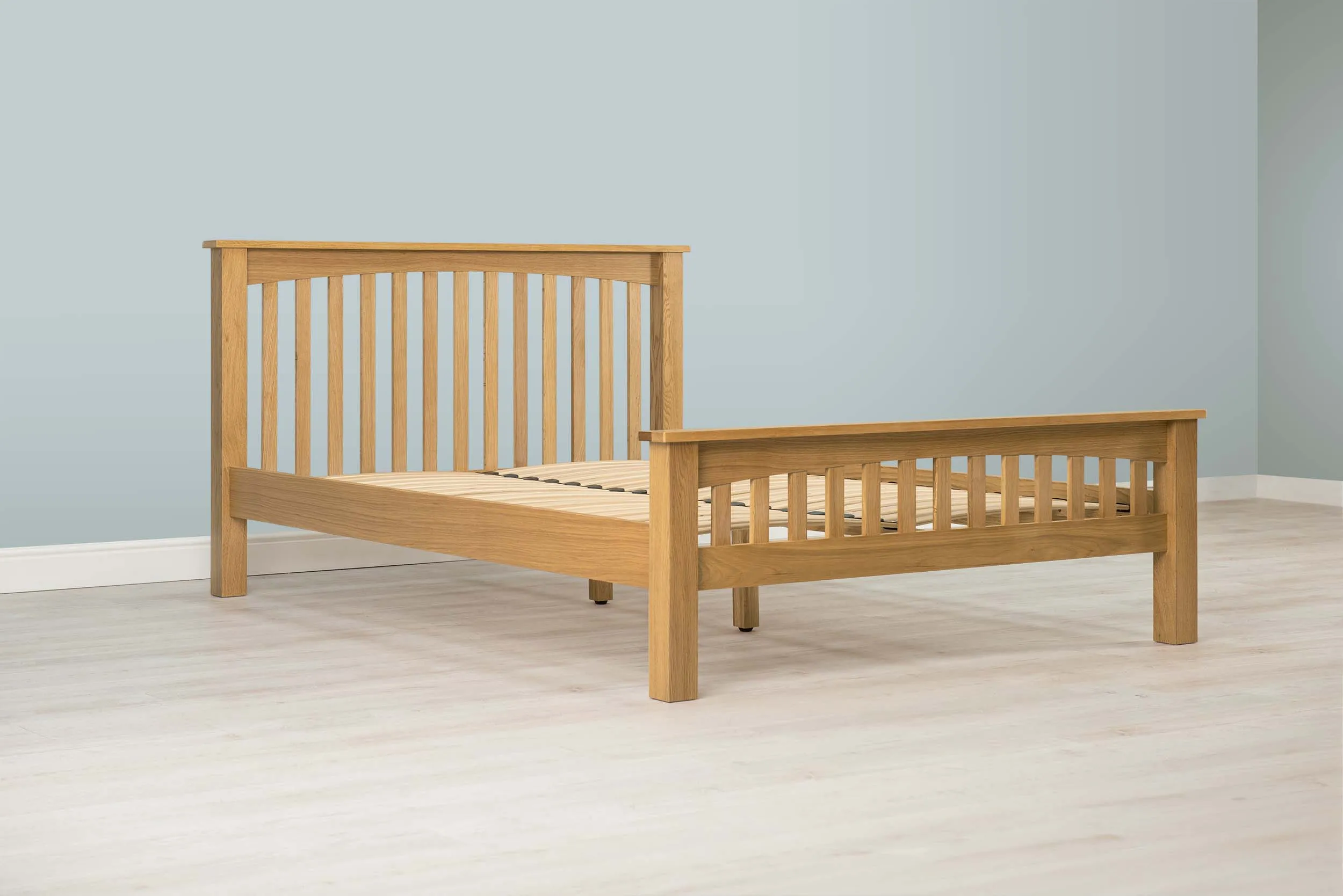 Boston Solid Natural Oak Bed Frame - 6ft Super King