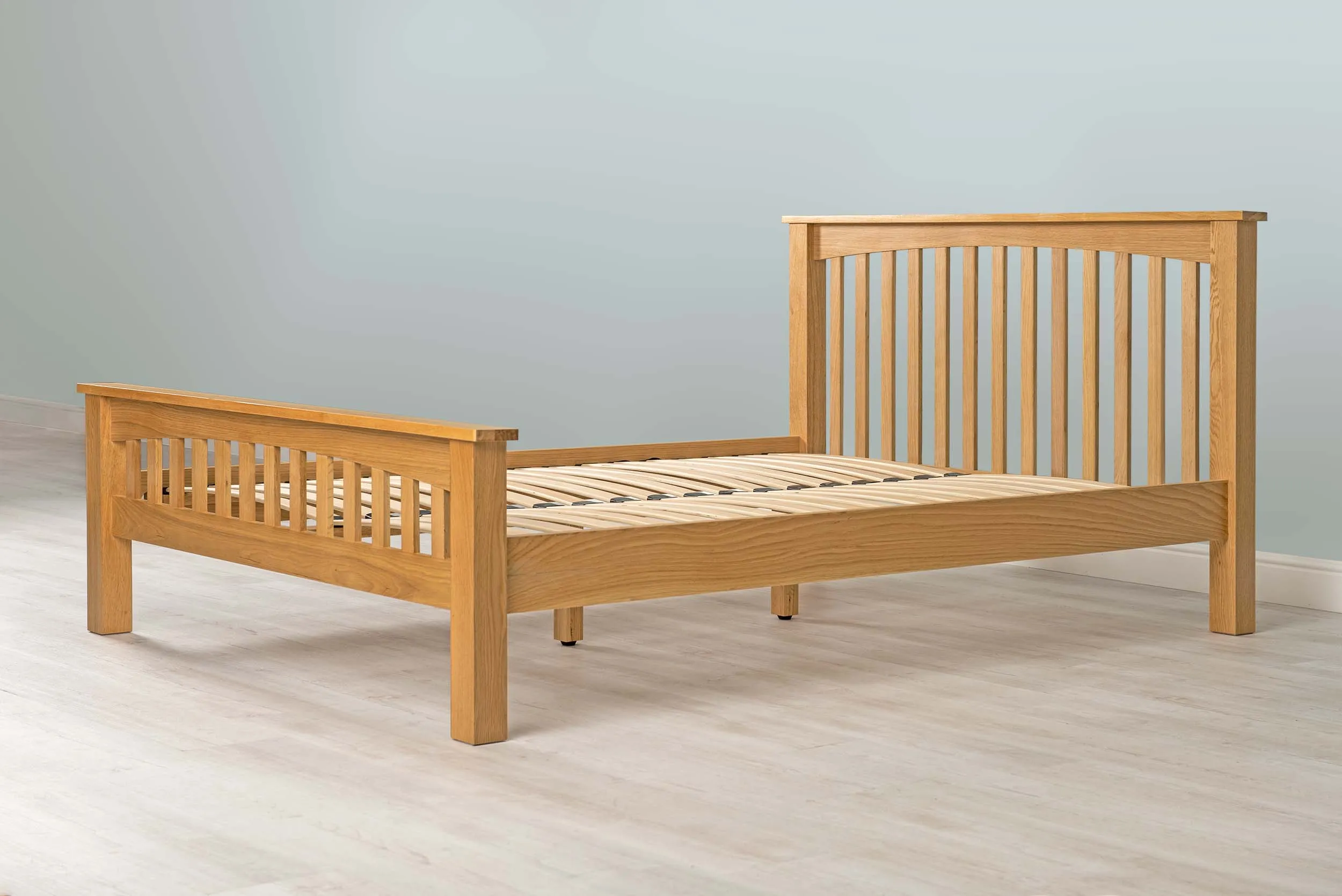 Boston Solid Natural Oak Bed Frame - 6ft Super King