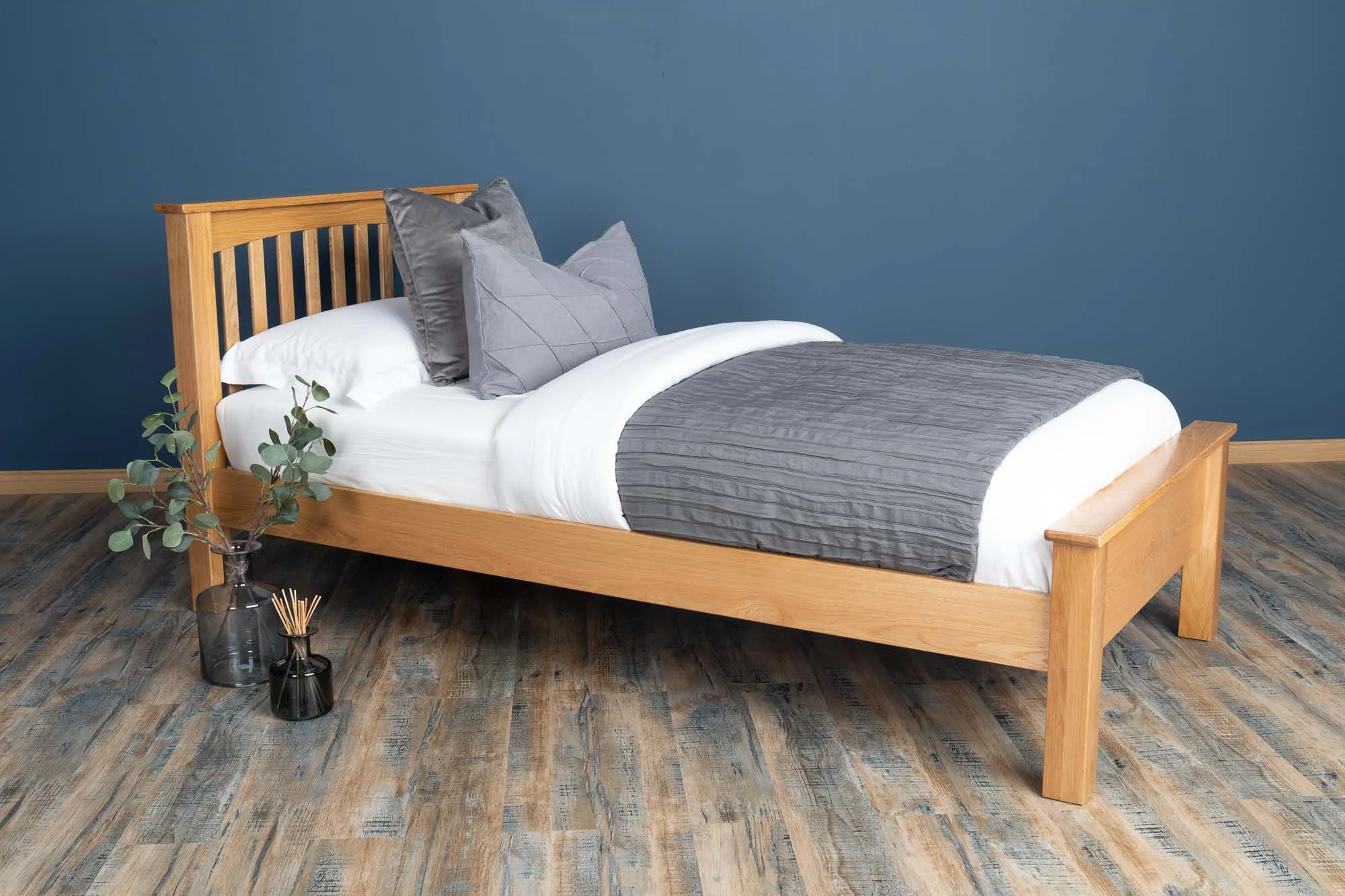 Boston Solid Natural Oak Bed Frame - Low Foot End - 3ft Single