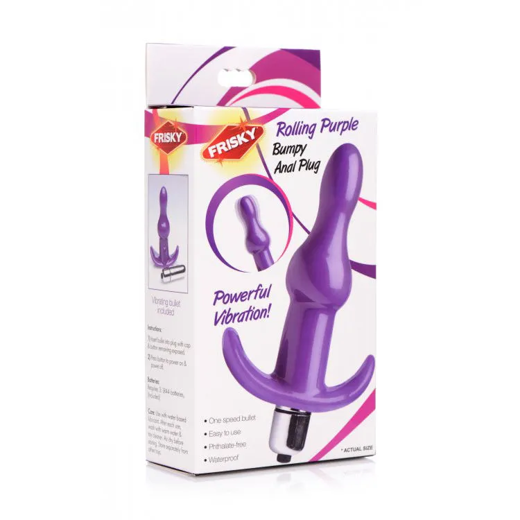 Bumpy Vibrating Anal Plug - Purple