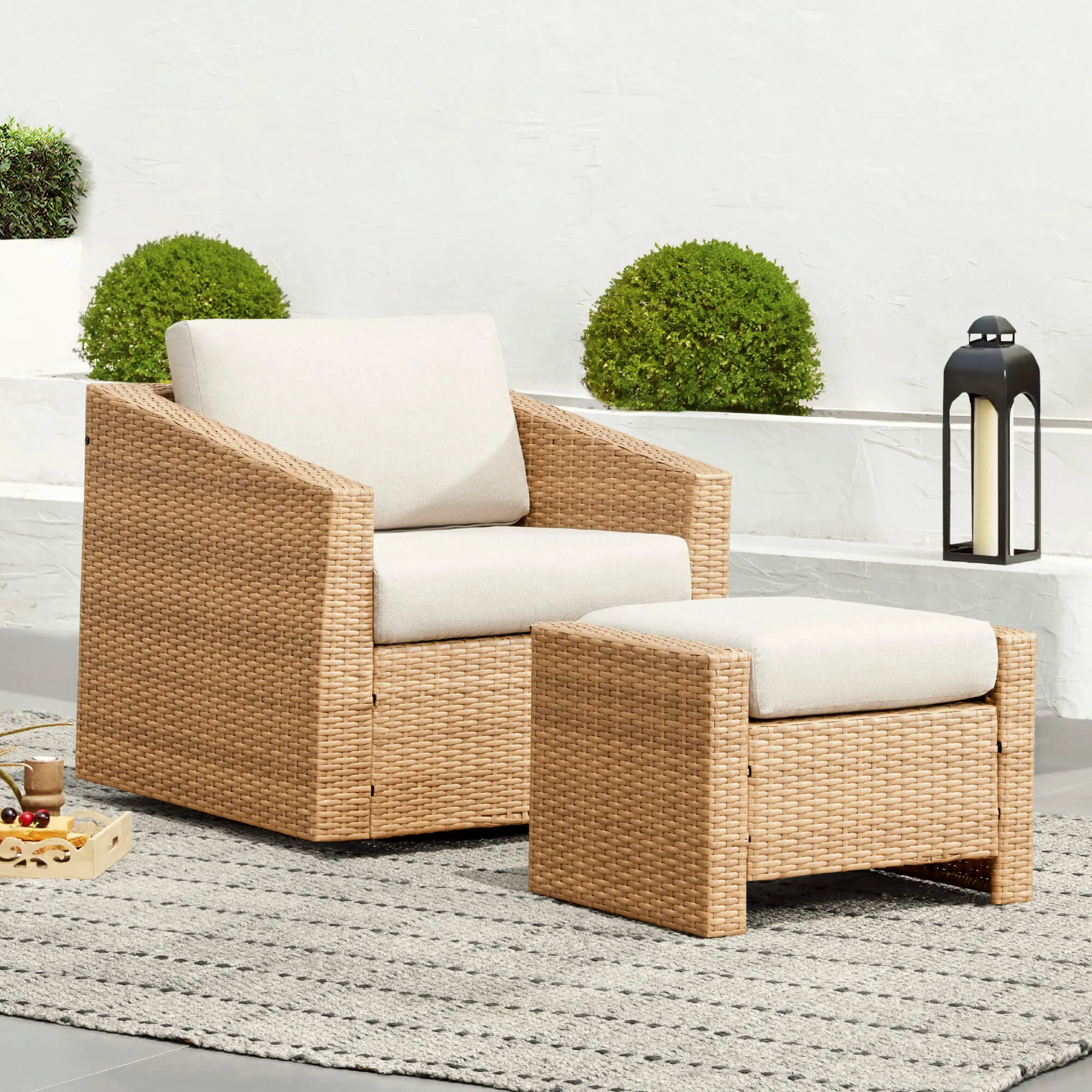 Calum Rattan Outdoor 5-Piece Patio Set