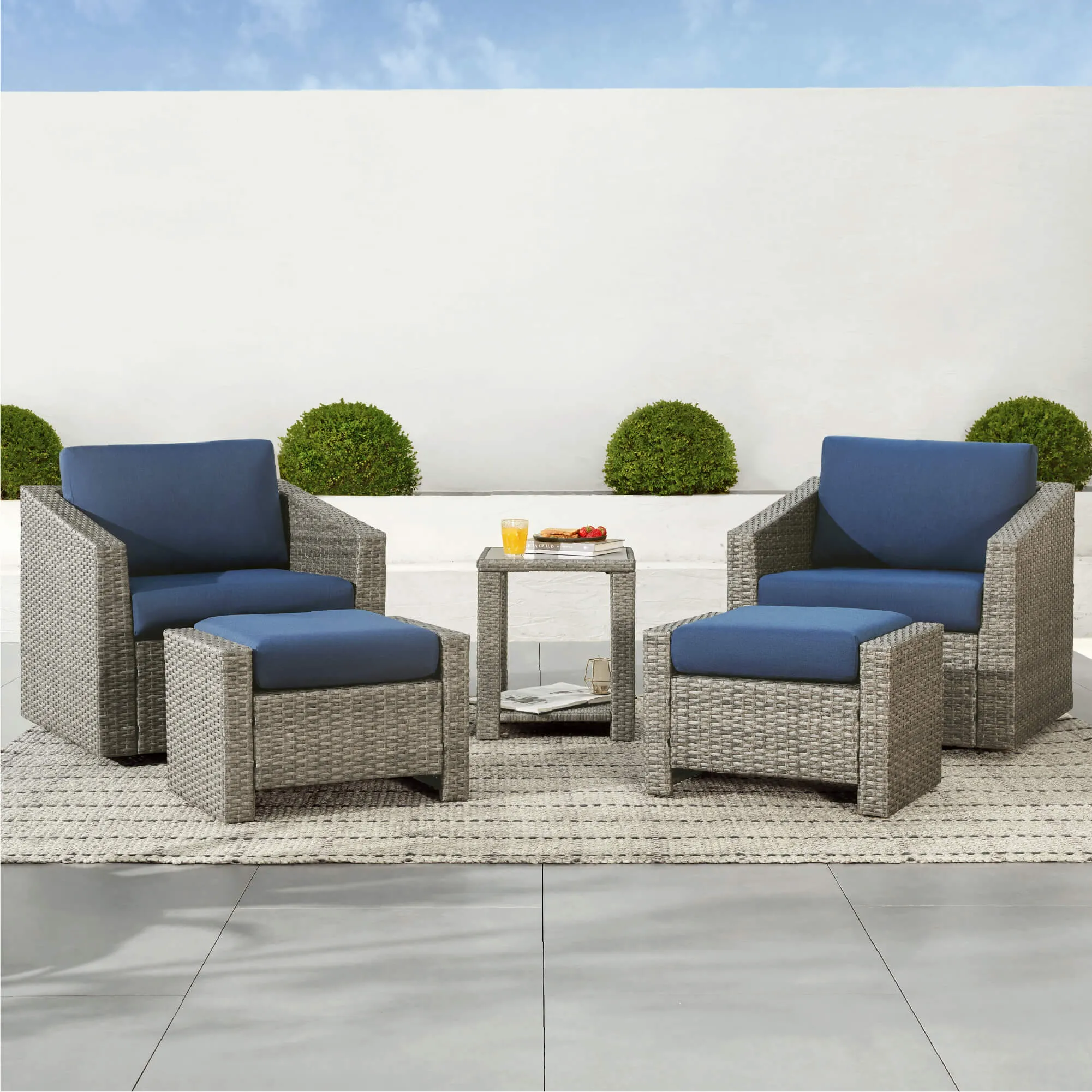 Calum Rattan Outdoor 5-Piece Patio Set