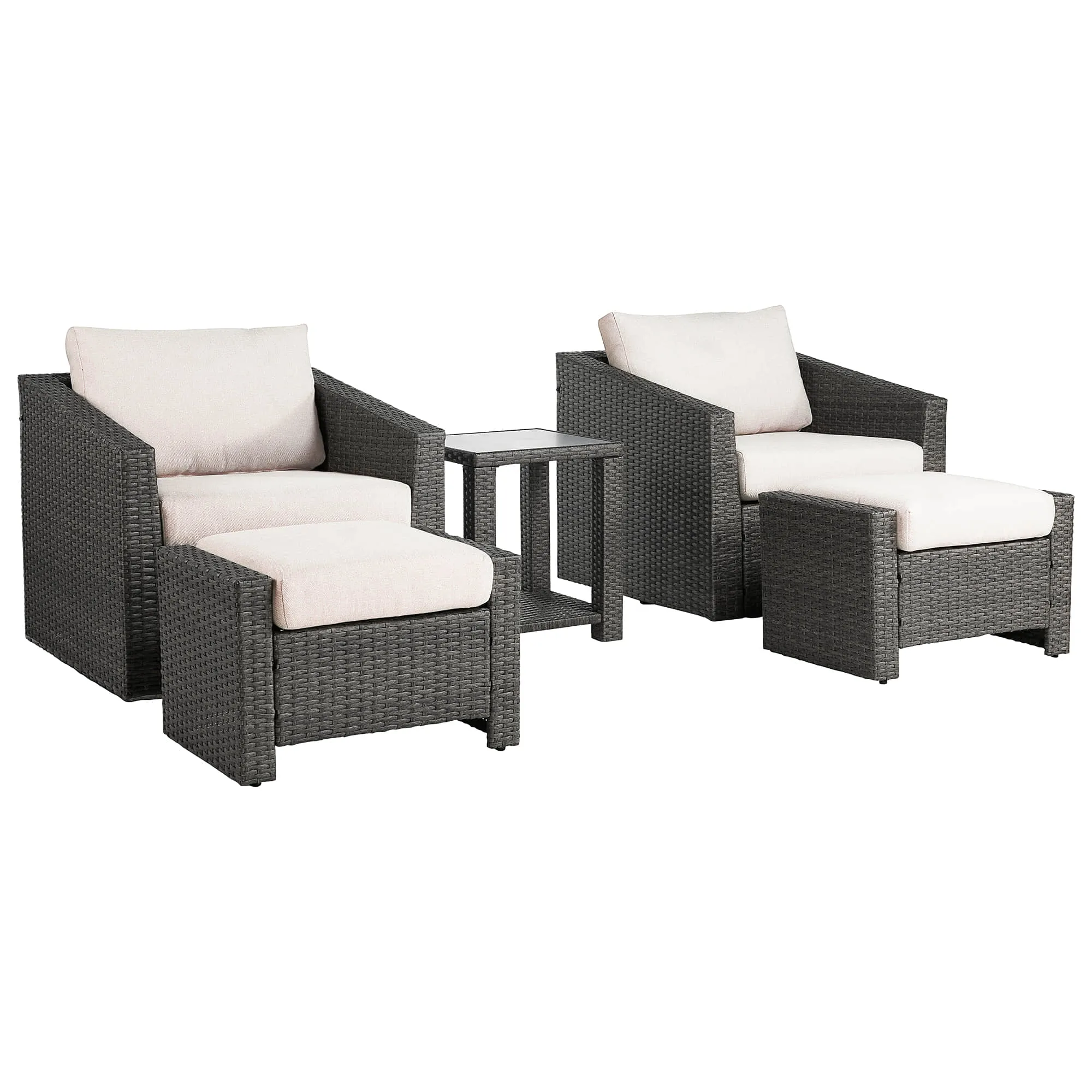 Calum Rattan Outdoor 5-Piece Patio Set