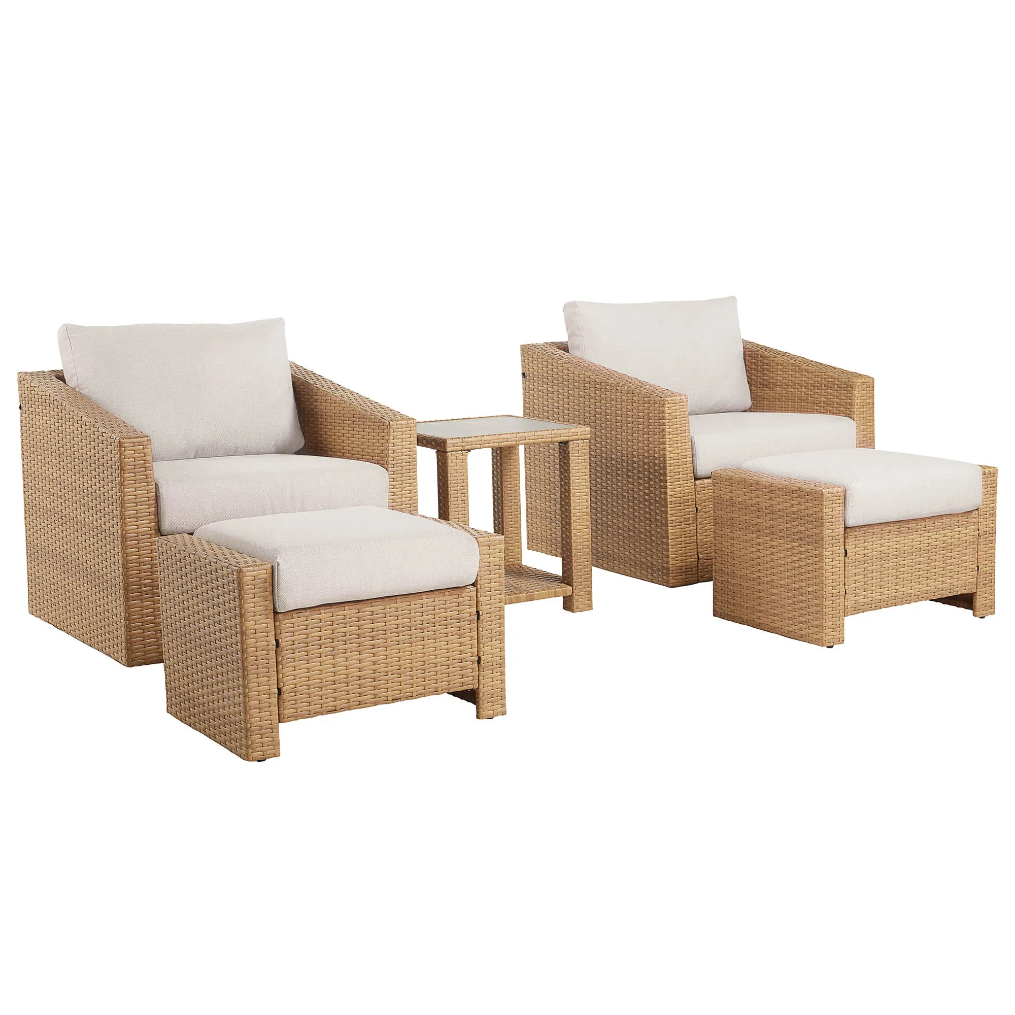 Calum Rattan Outdoor 5-Piece Patio Set