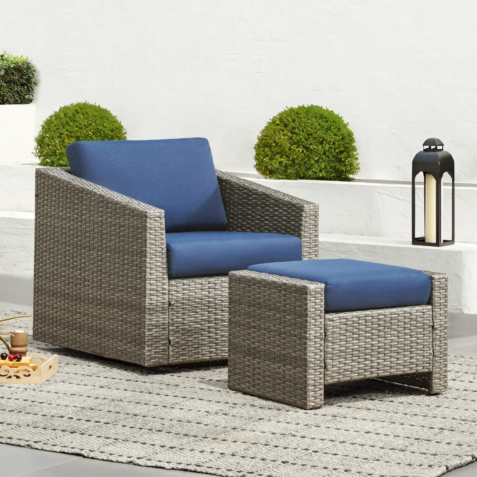 Calum Rattan Outdoor 5-Piece Patio Set