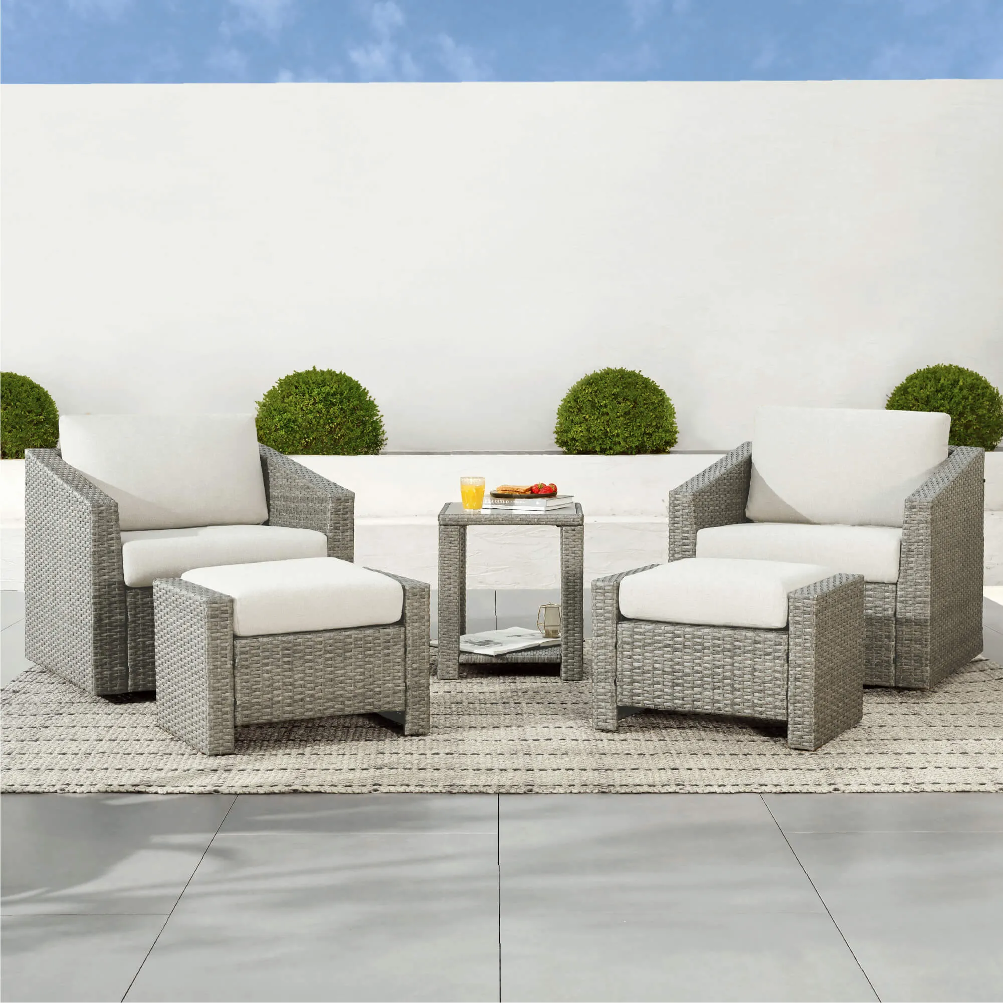 Calum Rattan Outdoor 5-Piece Patio Set