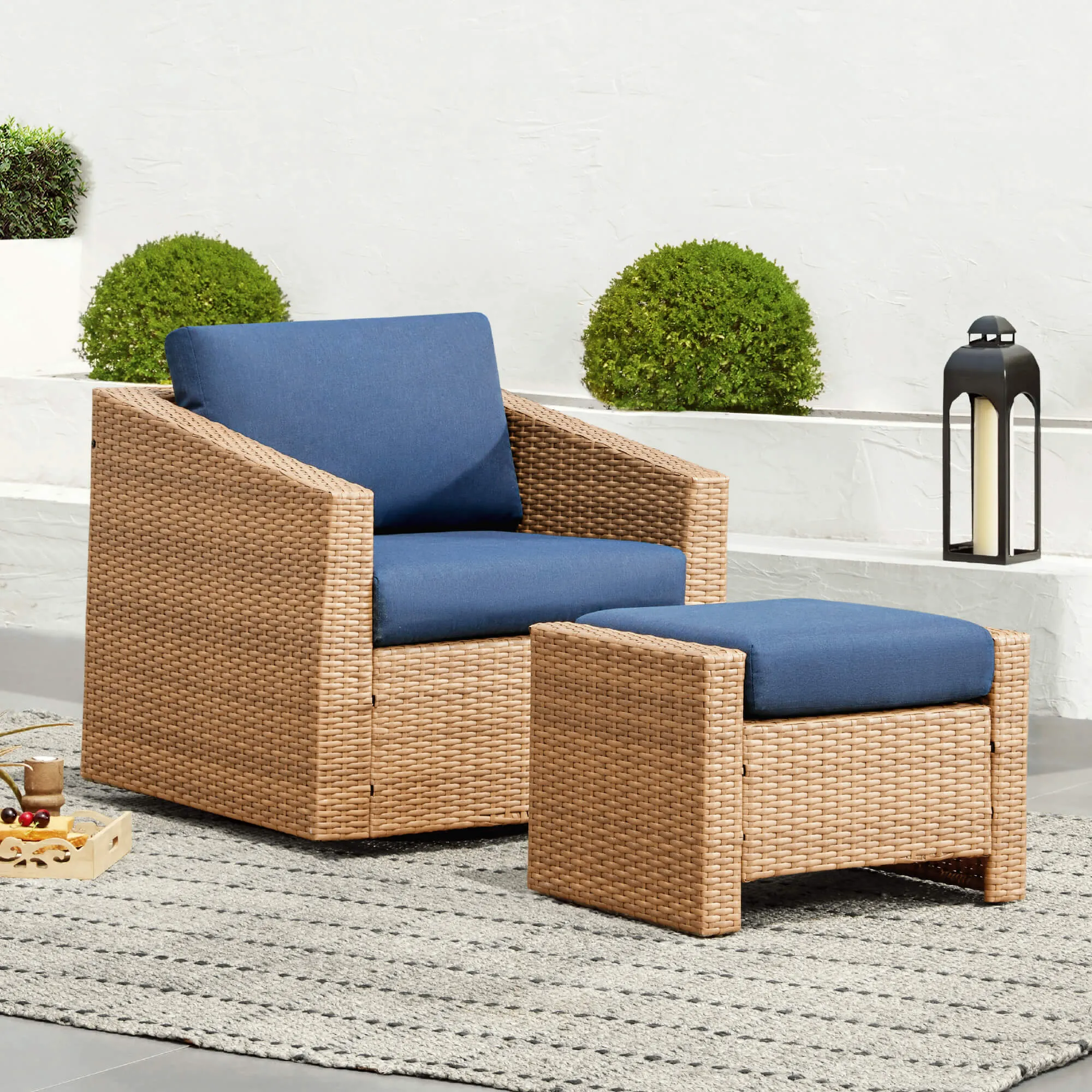 Calum Rattan Outdoor 5-Piece Patio Set