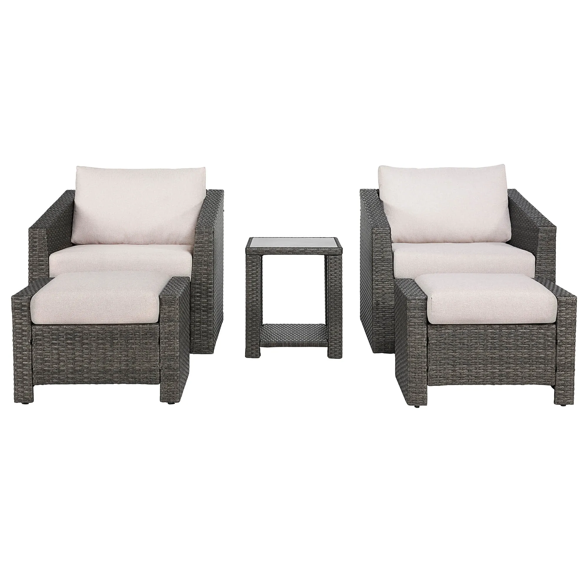 Calum Rattan Outdoor 5-Piece Patio Set