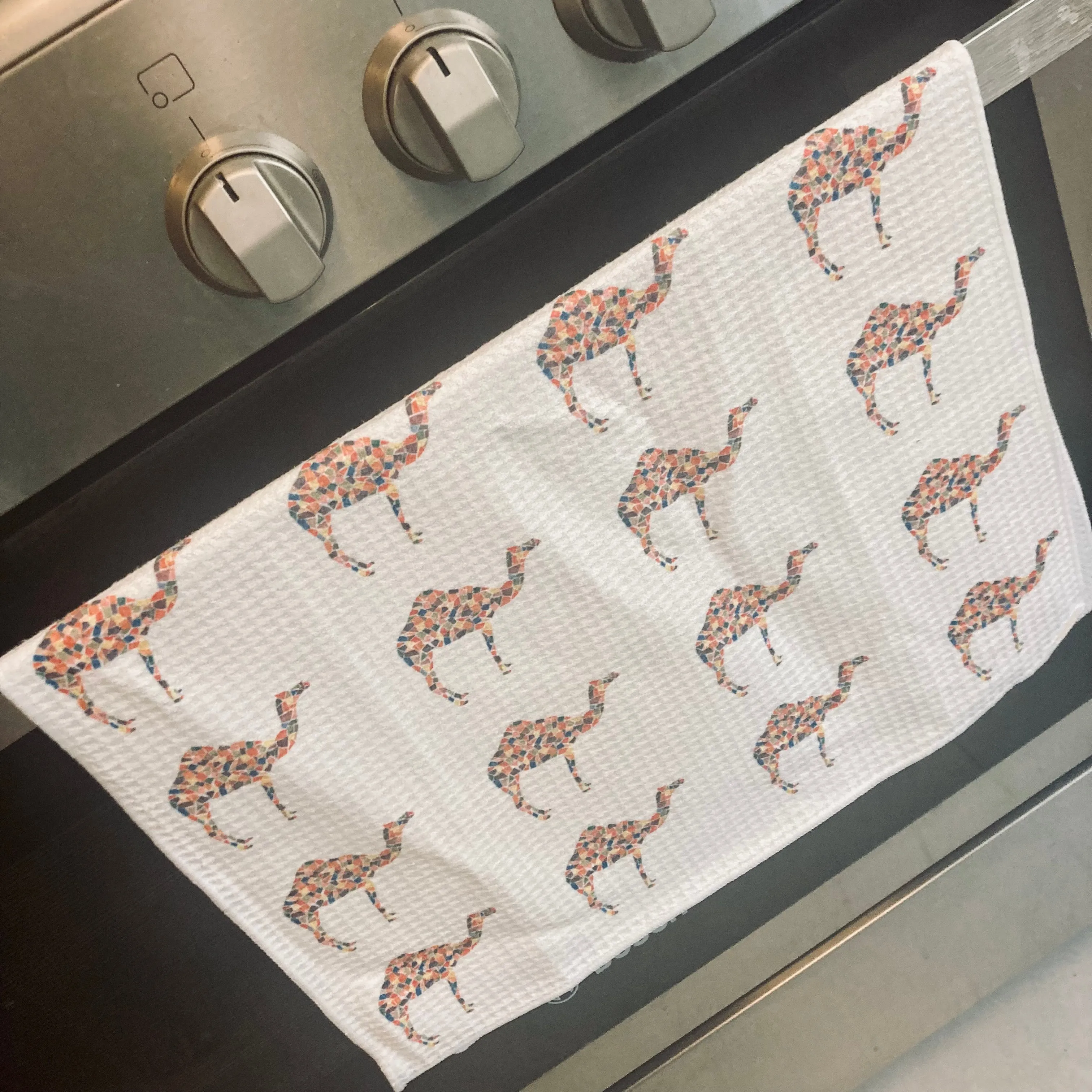 Camel Mosaic Tea Towel