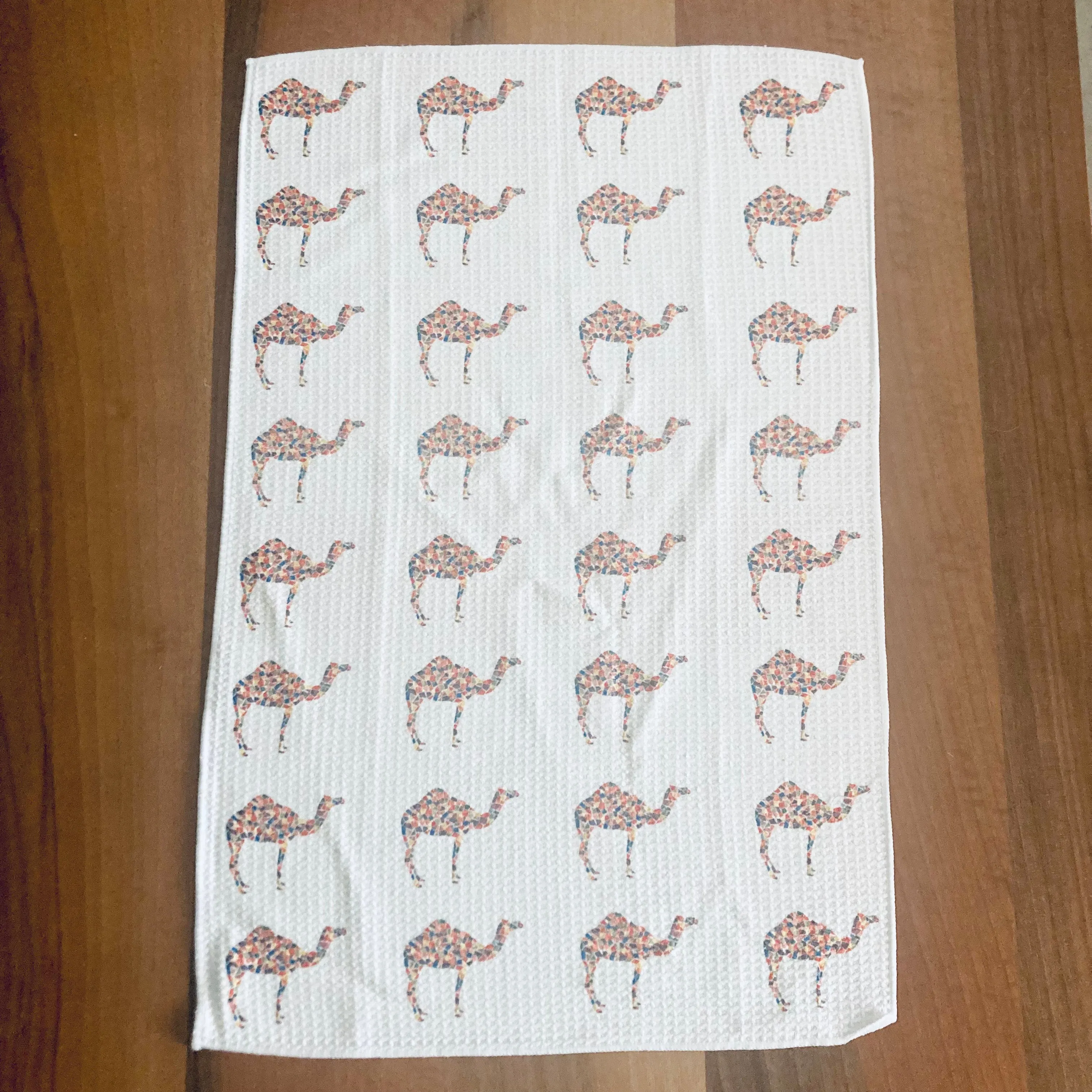 Camel Mosaic Tea Towel