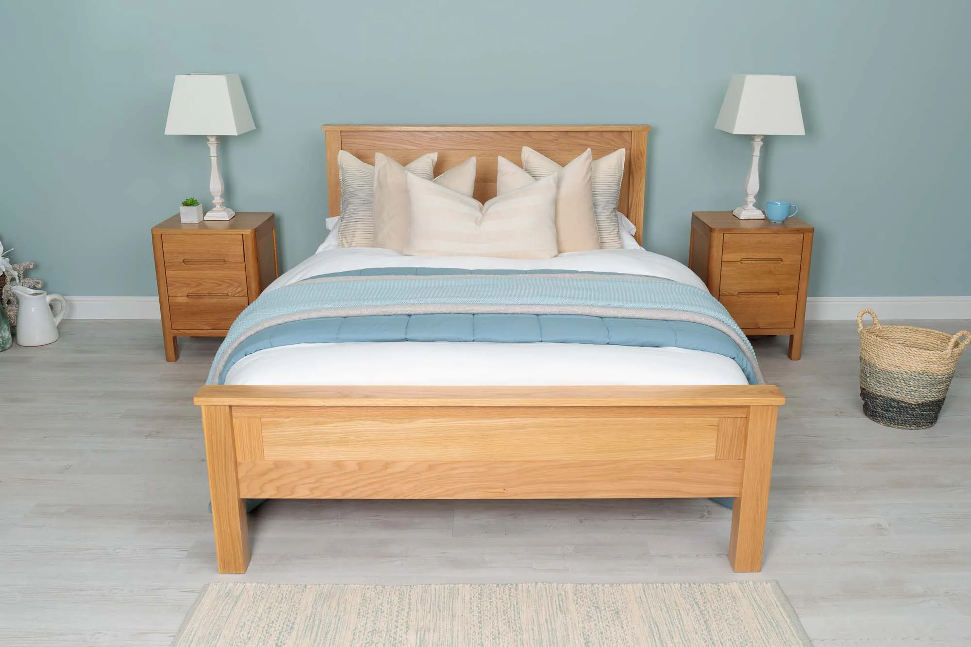 Capri Solid Natural Oak Bed Frame - 4ft6 Double