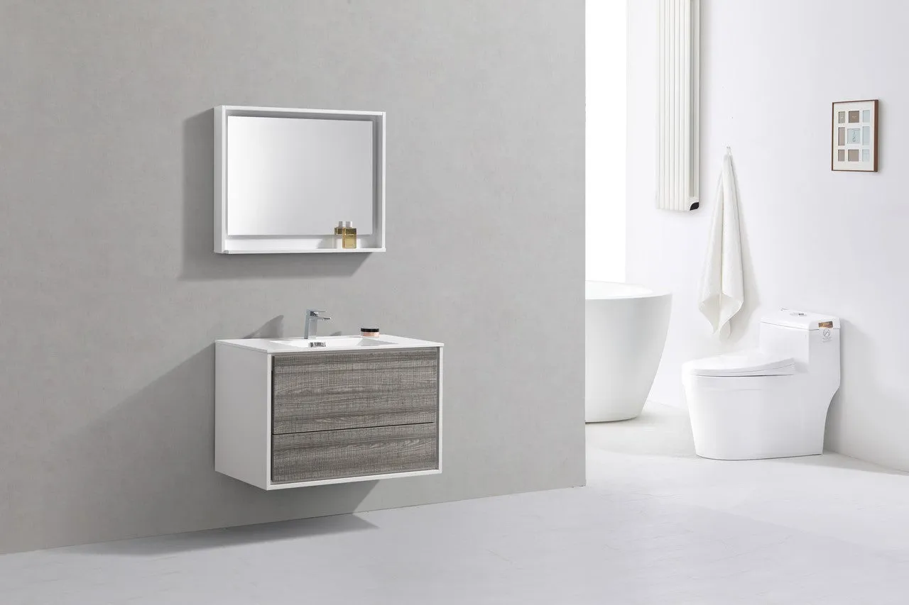 DL36HG, 36″ ASH GREY WALL MOUNT MODERN BATHROOM VANITY