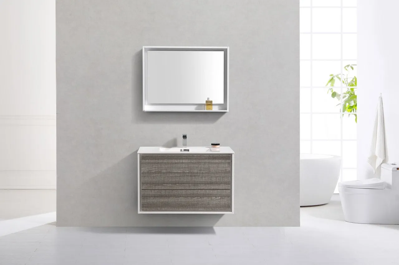 DL36HG, 36″ ASH GREY WALL MOUNT MODERN BATHROOM VANITY