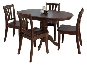 Espresso Extendable Oval Dining Set 5pc