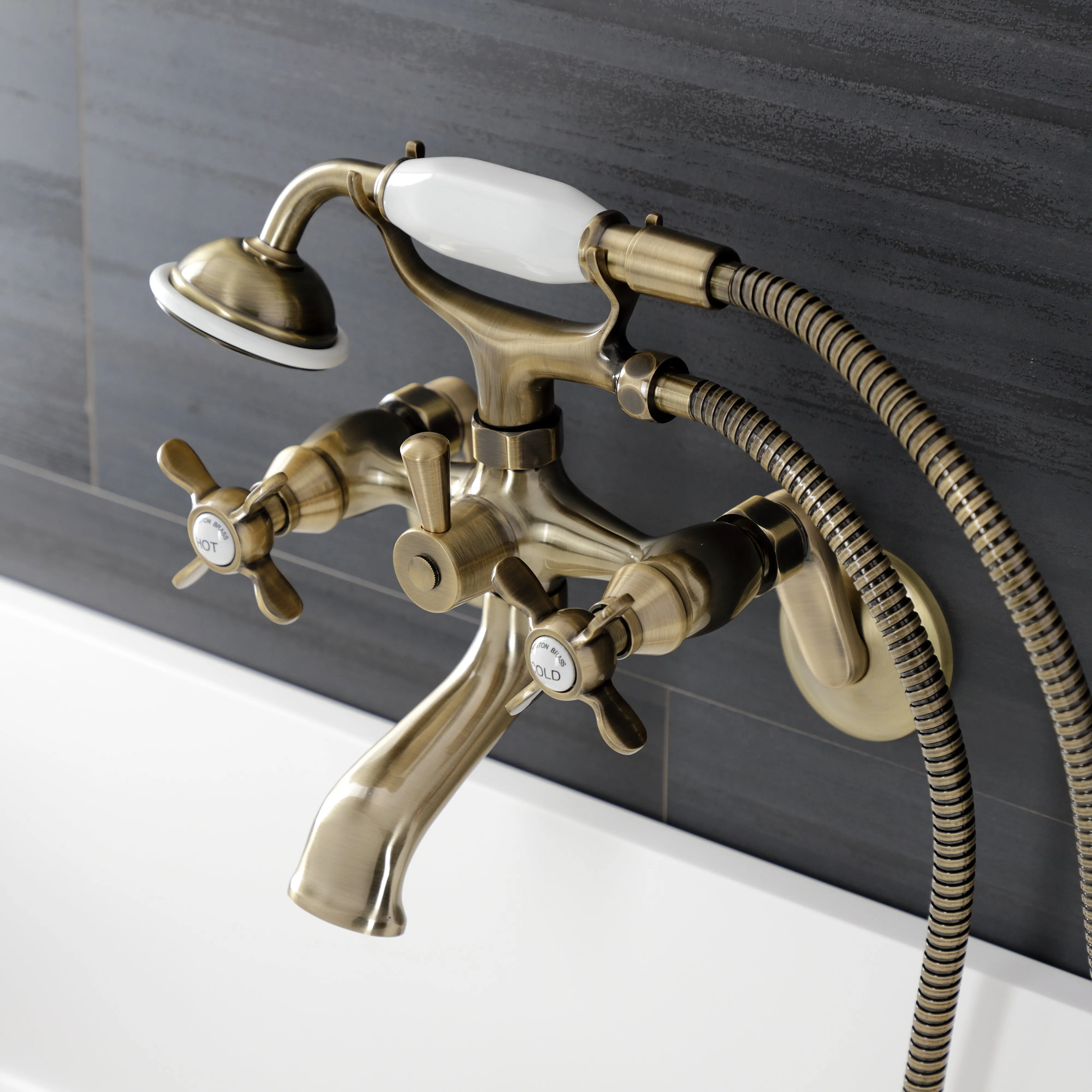 Essex Wall Mount Clawfoot Tub Faucet with Hand Shower