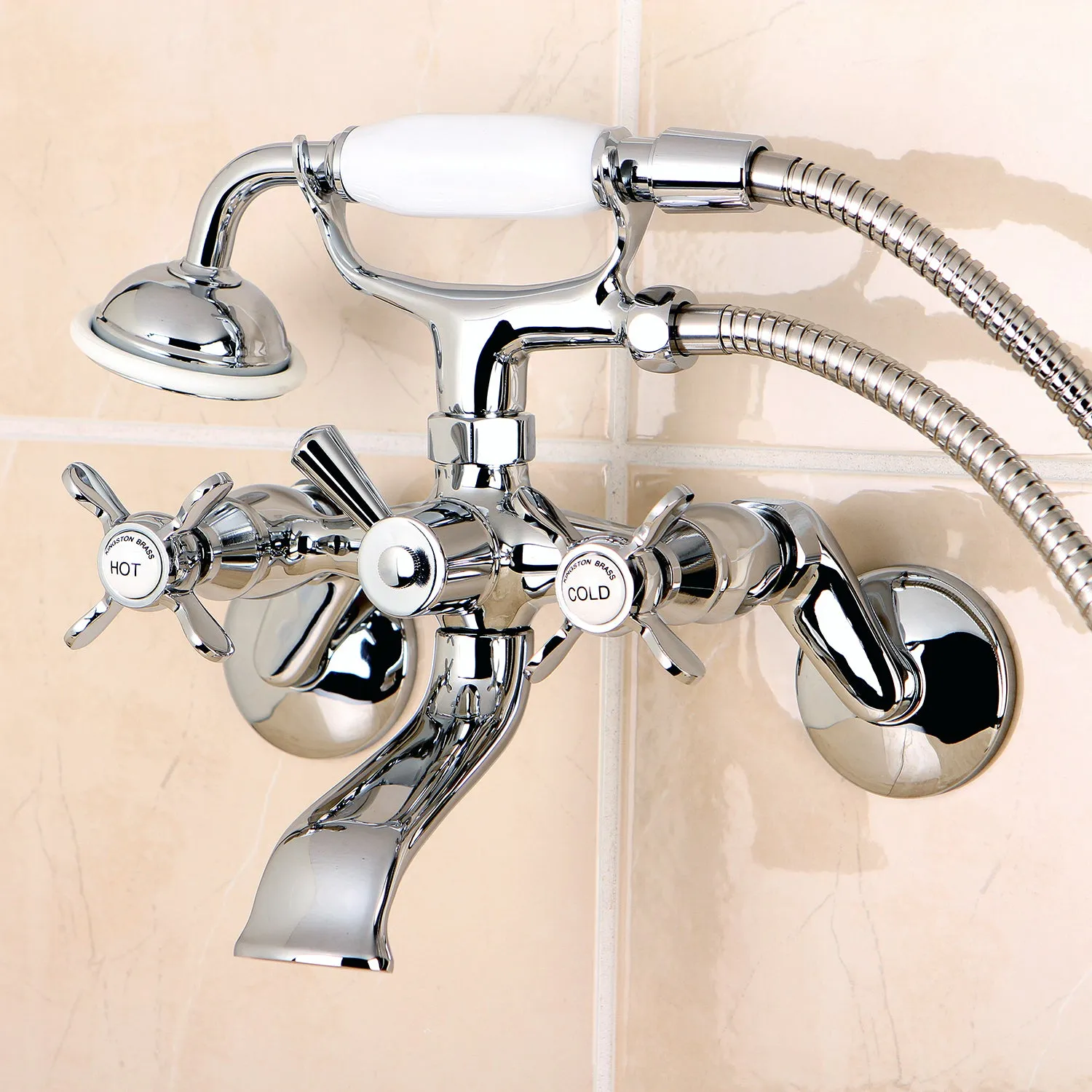 Essex Wall Mount Clawfoot Tub Faucet with Hand Shower