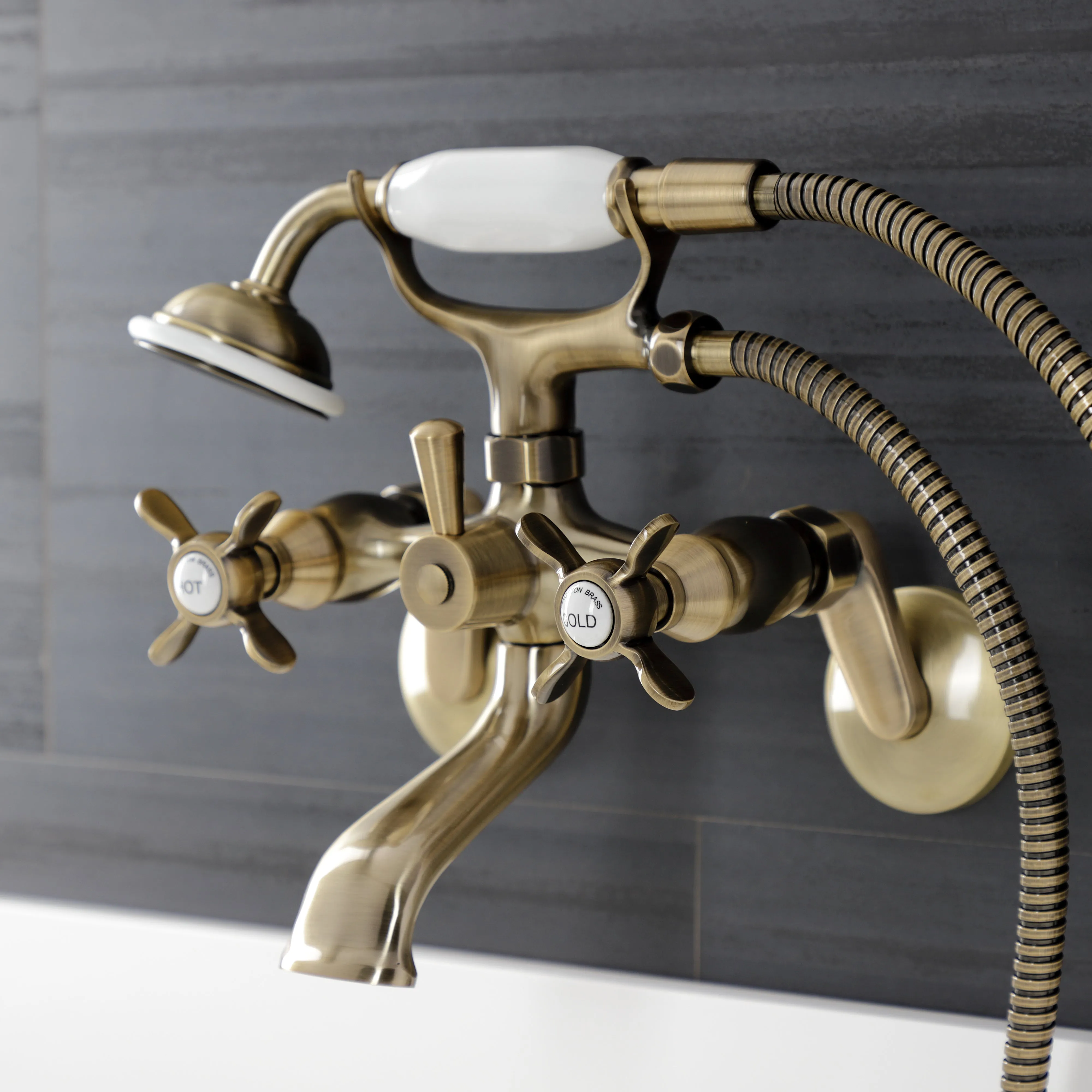 Essex Wall Mount Clawfoot Tub Faucet with Hand Shower