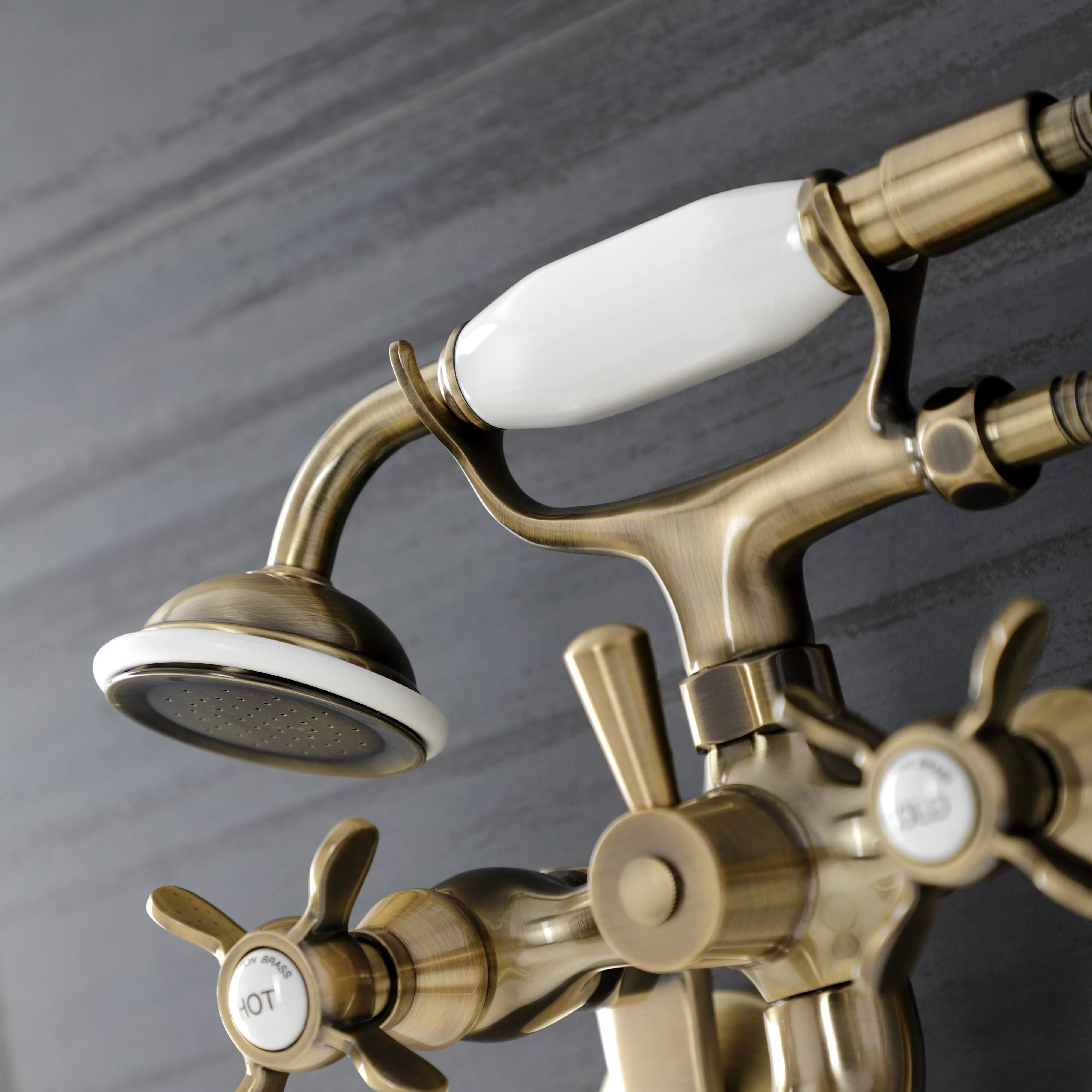 Essex Wall Mount Clawfoot Tub Faucet with Hand Shower