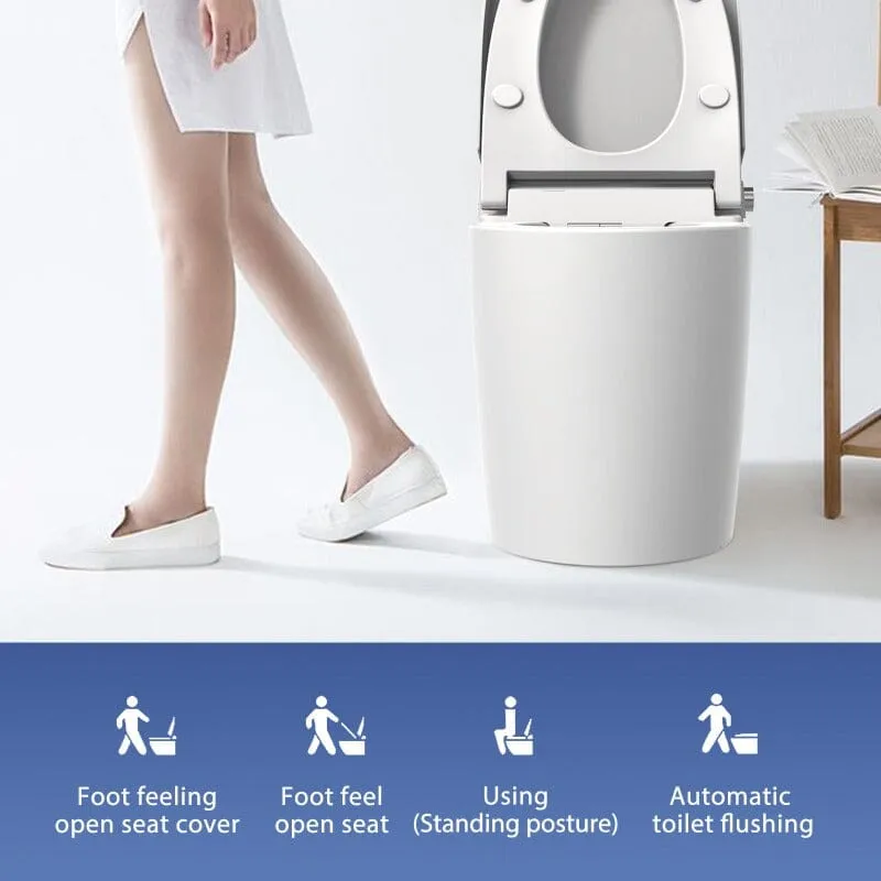 Giving Tree Multifunction U-Shaped Smart Toilet Automatic Flush with Remote Control/Foot Sensor/Night Light