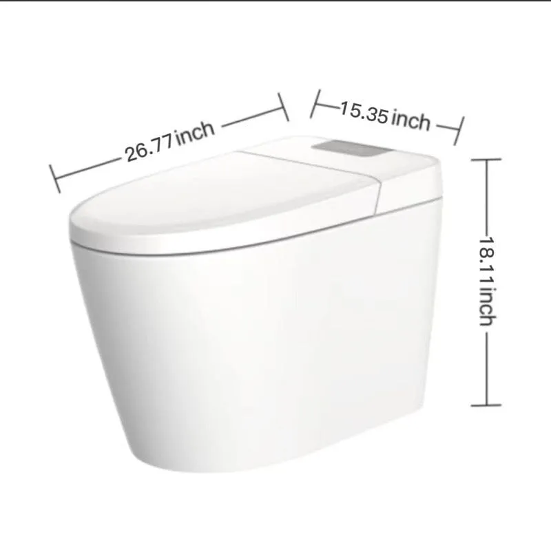 Giving Tree Multifunction U-Shaped Smart Toilet Automatic Flush with Remote Control/Foot Sensor/Night Light