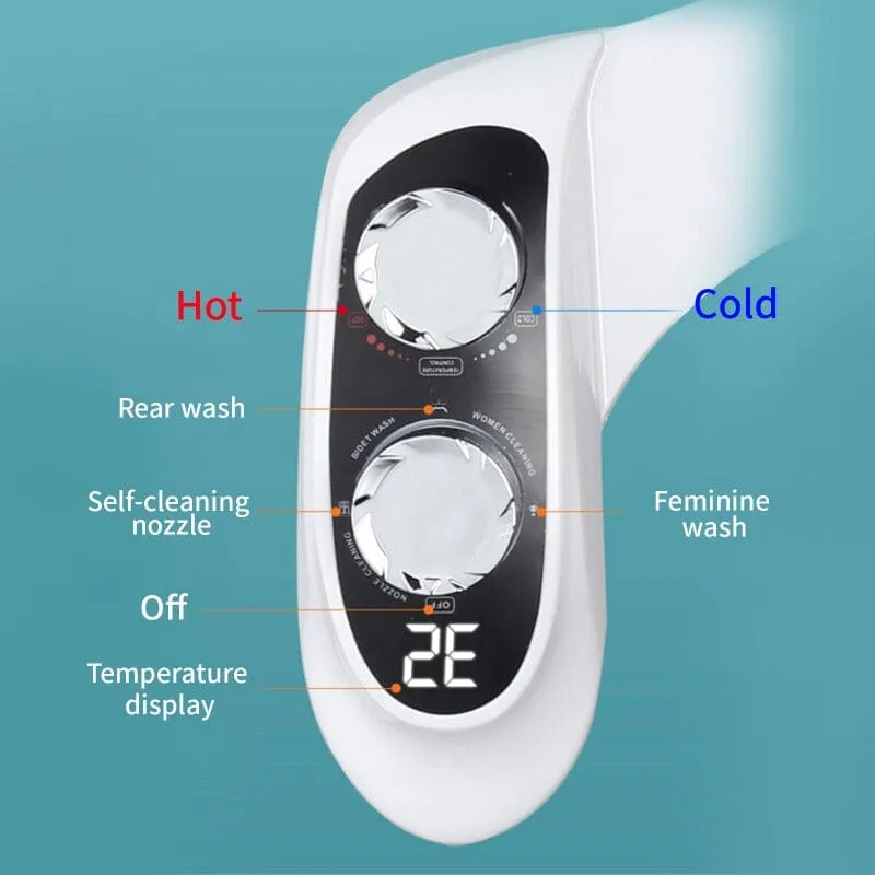 Giving Tree Non-Electric Bidet Toilet Attachment Self Cleaning Dual Nozzle Sprays Hot & Cold Water