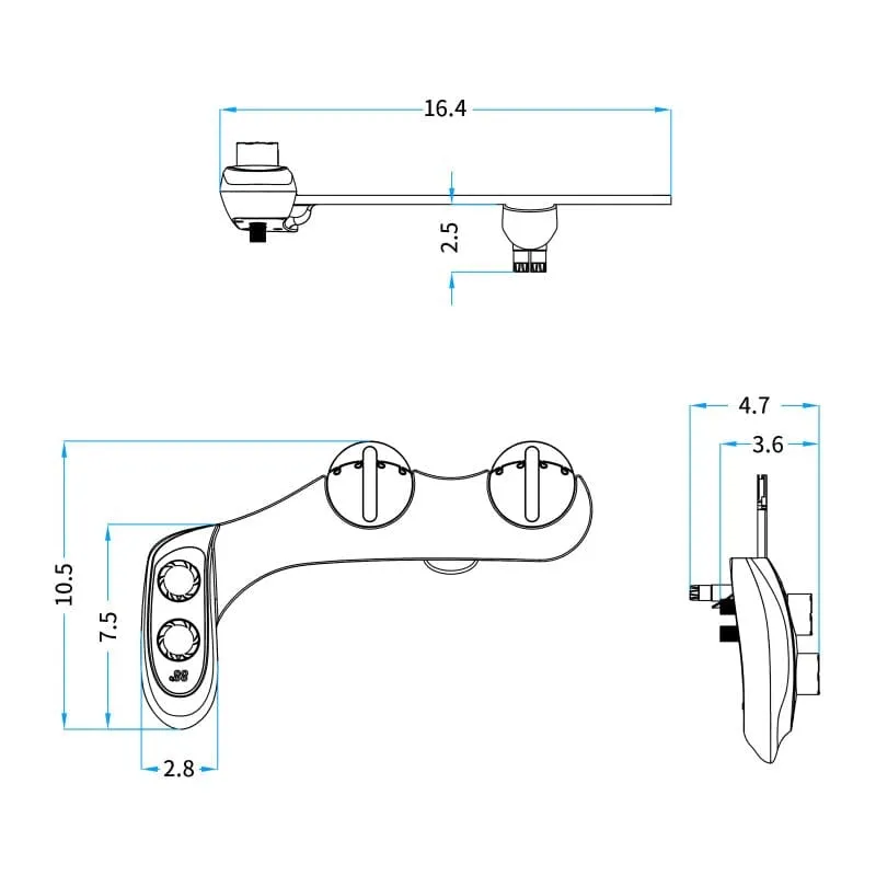 Giving Tree Non-Electric Bidet Toilet Attachment Self Cleaning Dual Nozzle Sprays Hot & Cold Water