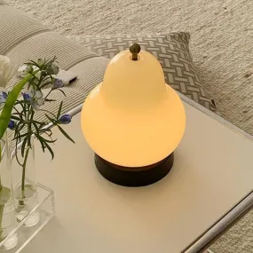 Glass Pear Touch Lamp / Cream