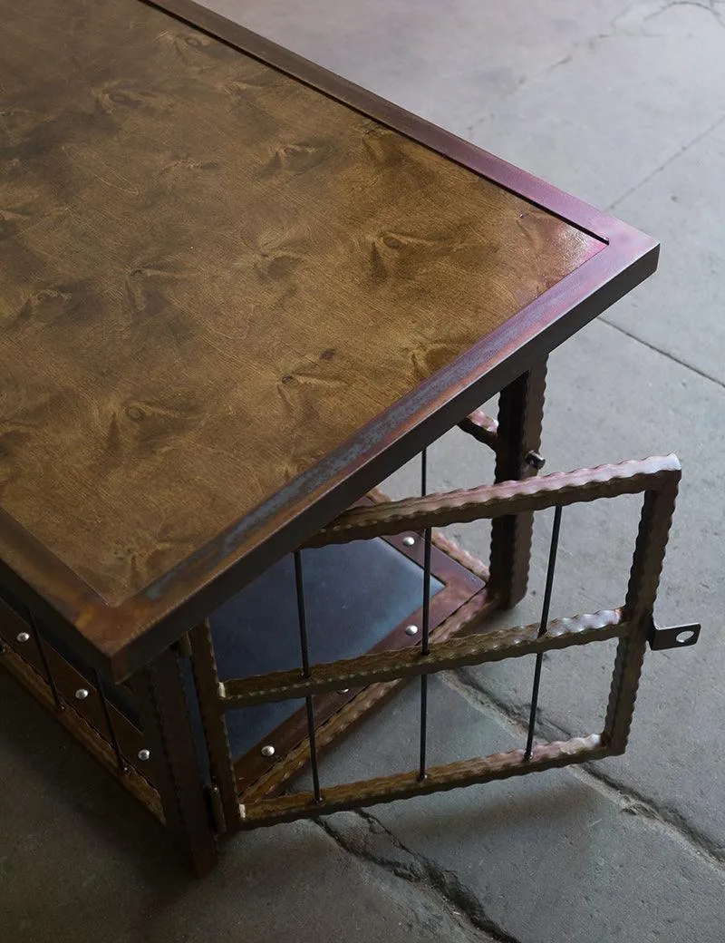 Hammered Steel Coffee Table/ Cage