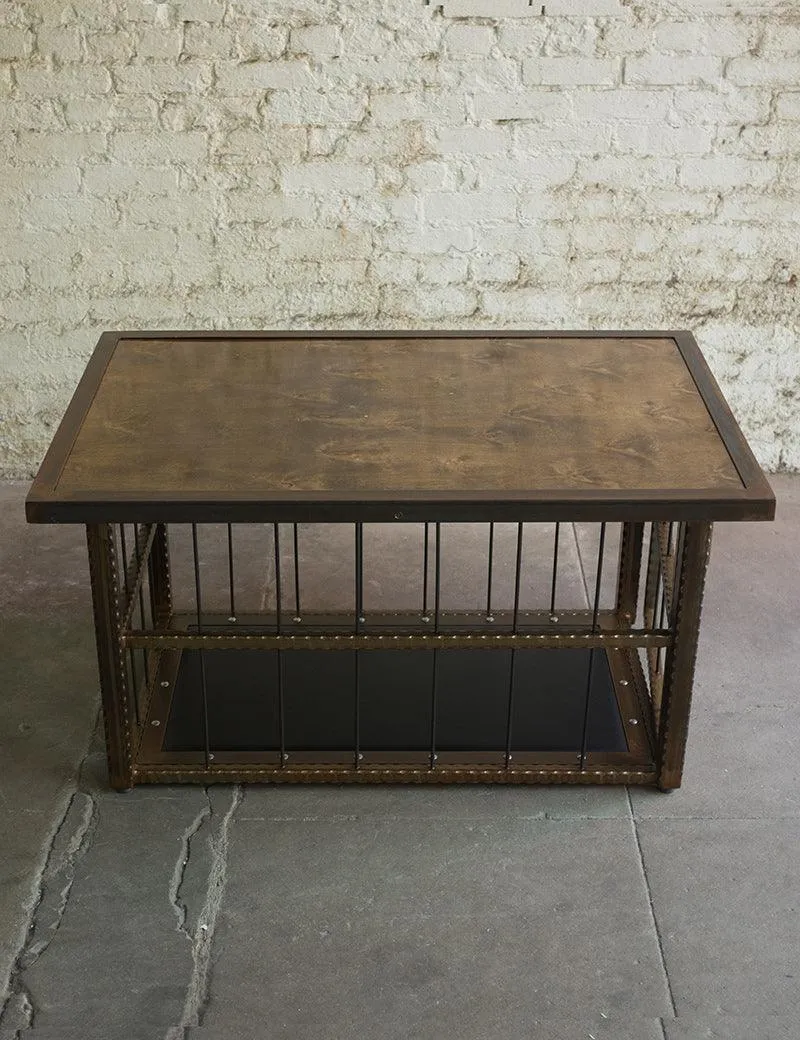 Hammered Steel Coffee Table/ Cage