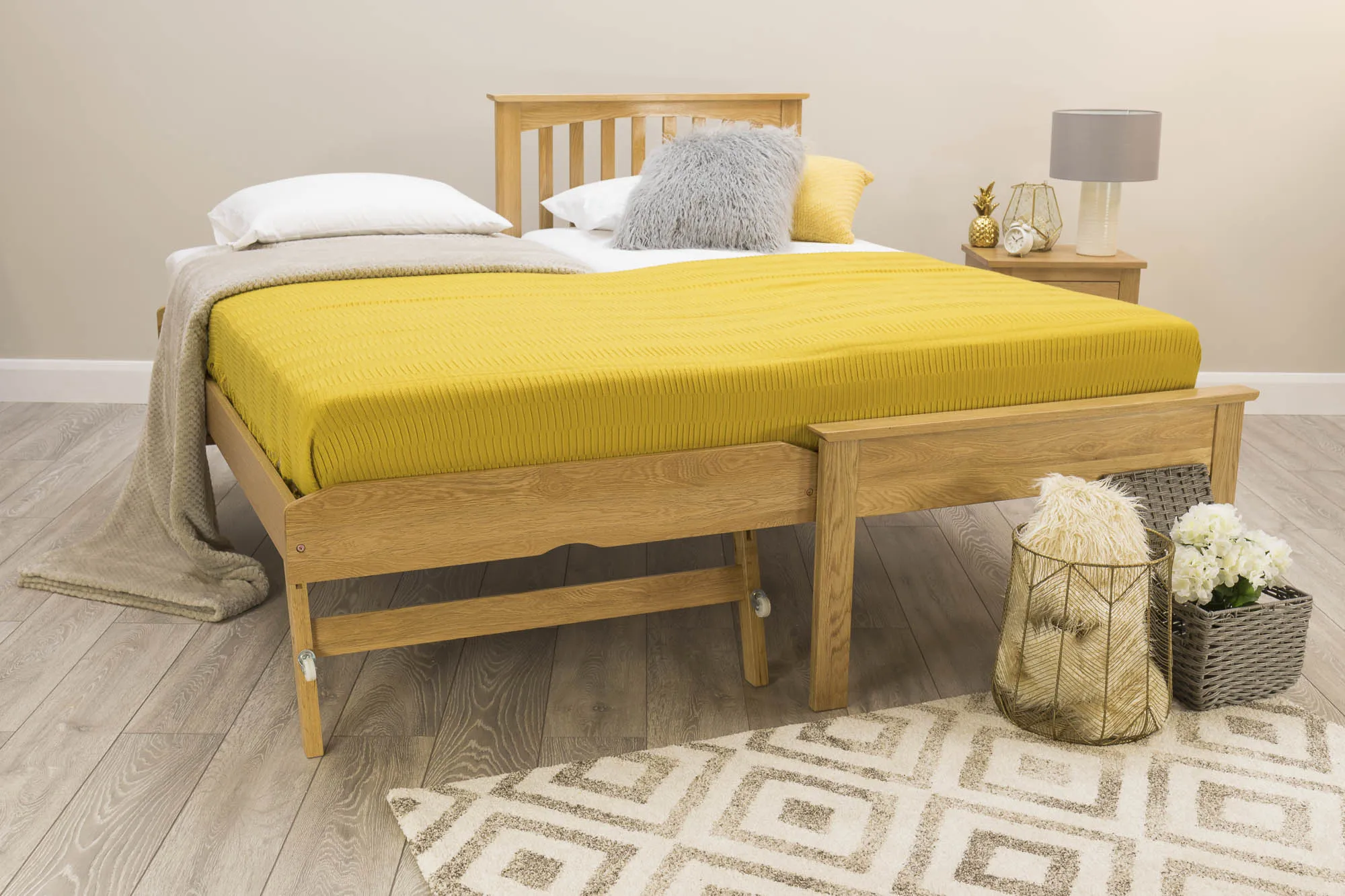 Heywood Solid Natural Oak Guest Bed (Low Foot End) - 3ft Single - B GRADE