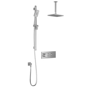 KALIA-KAREO TB2, 2 Way Thermostatic shower systems with push-button - Ceiling arm