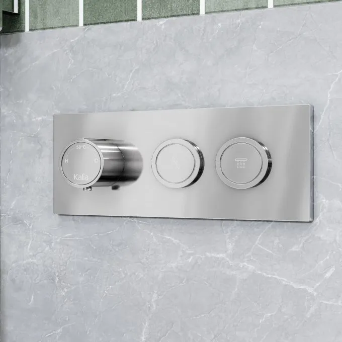 KALIA-KAREO TB2, 2 Way Thermostatic shower systems with push-button - Ceiling arm