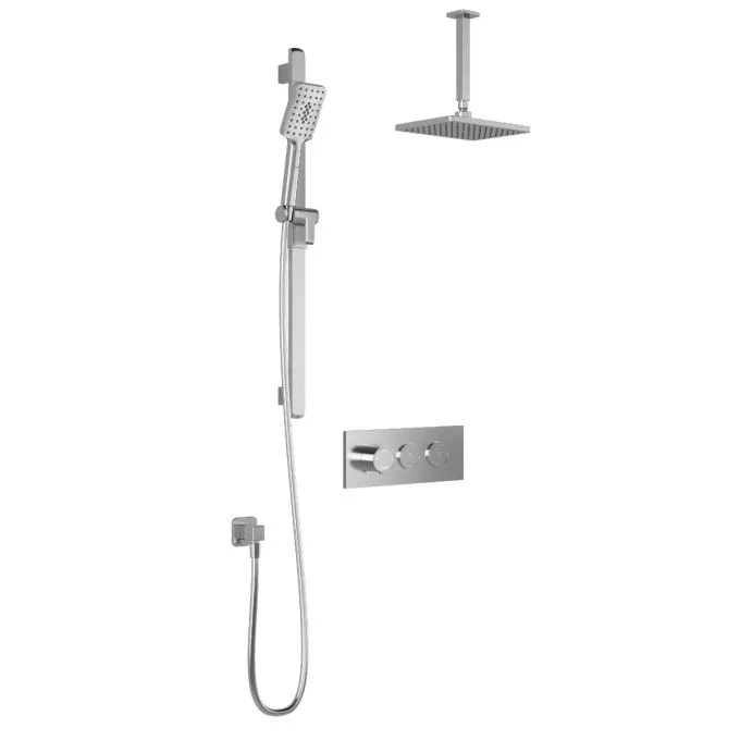 KALIA-KAREO TB2, 2 Way Thermostatic shower systems with push-button - Ceiling arm