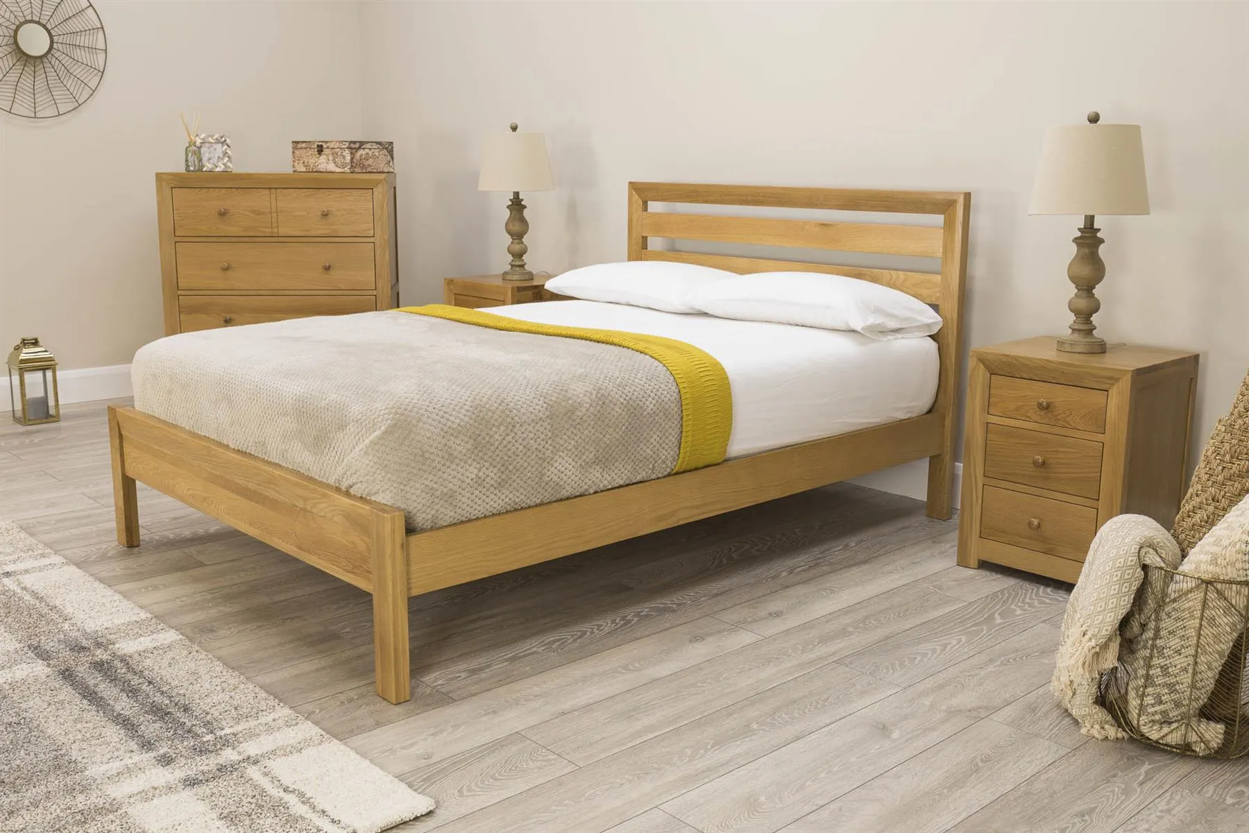 Kensington Solid Natural Oak Bed Frame - 4ft6 Double