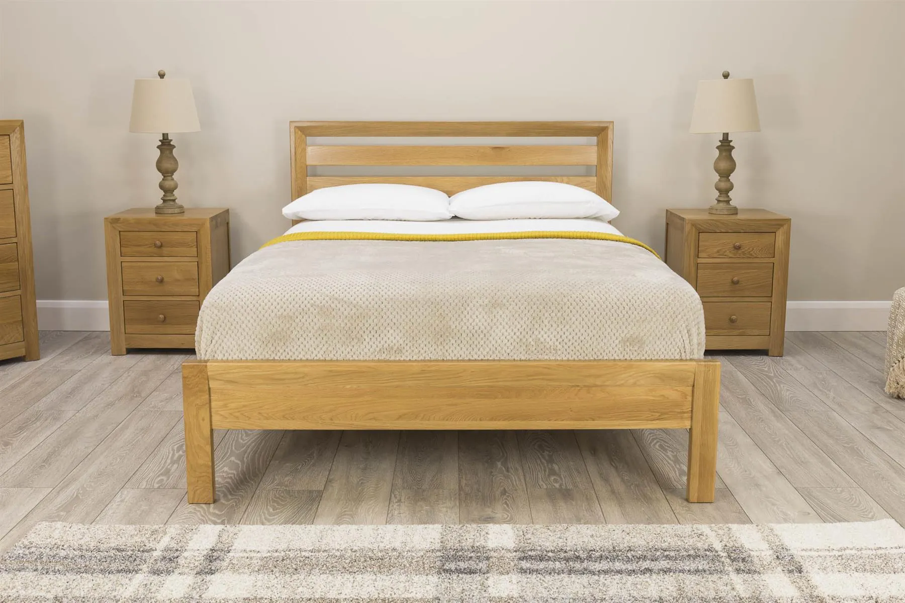 Kensington Solid Natural Oak Bed Frame - 4ft6 Double