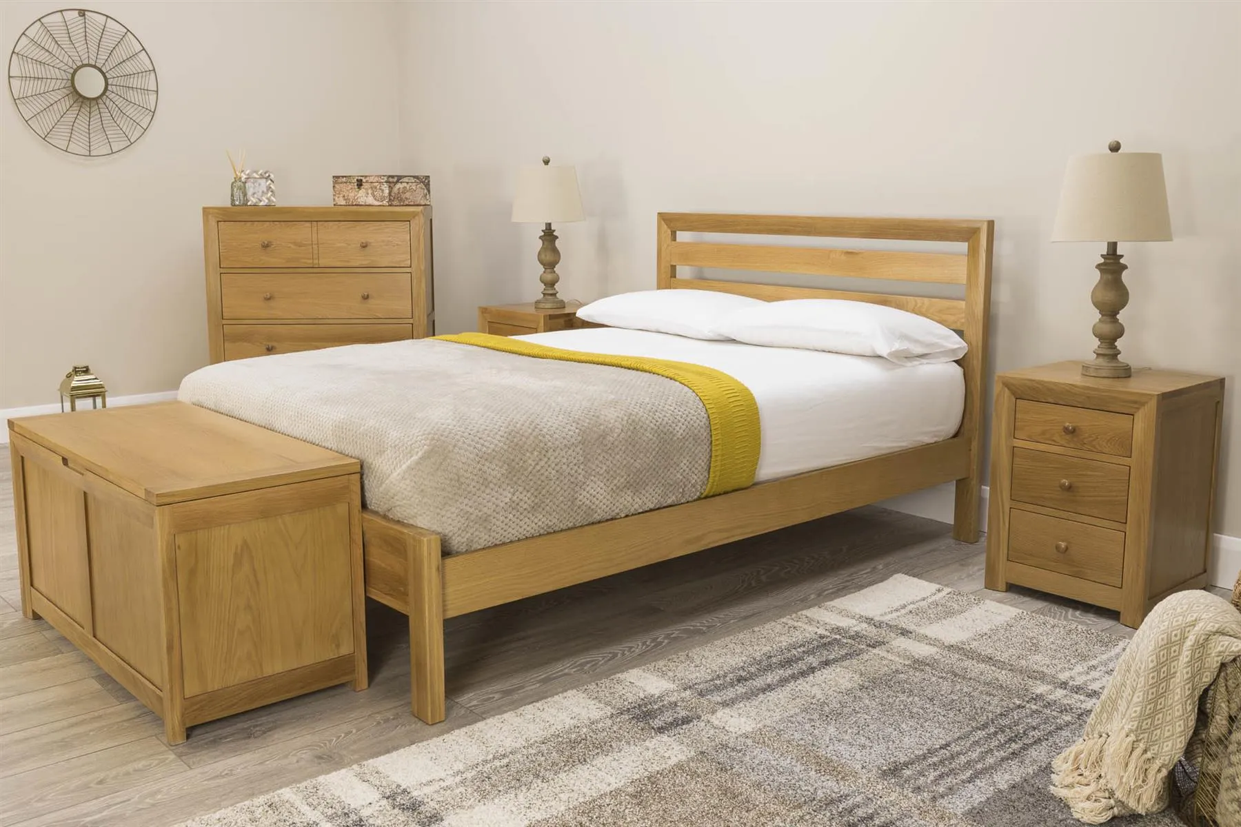 Kensington Solid Natural Oak Bed Frame - 4ft6 Double