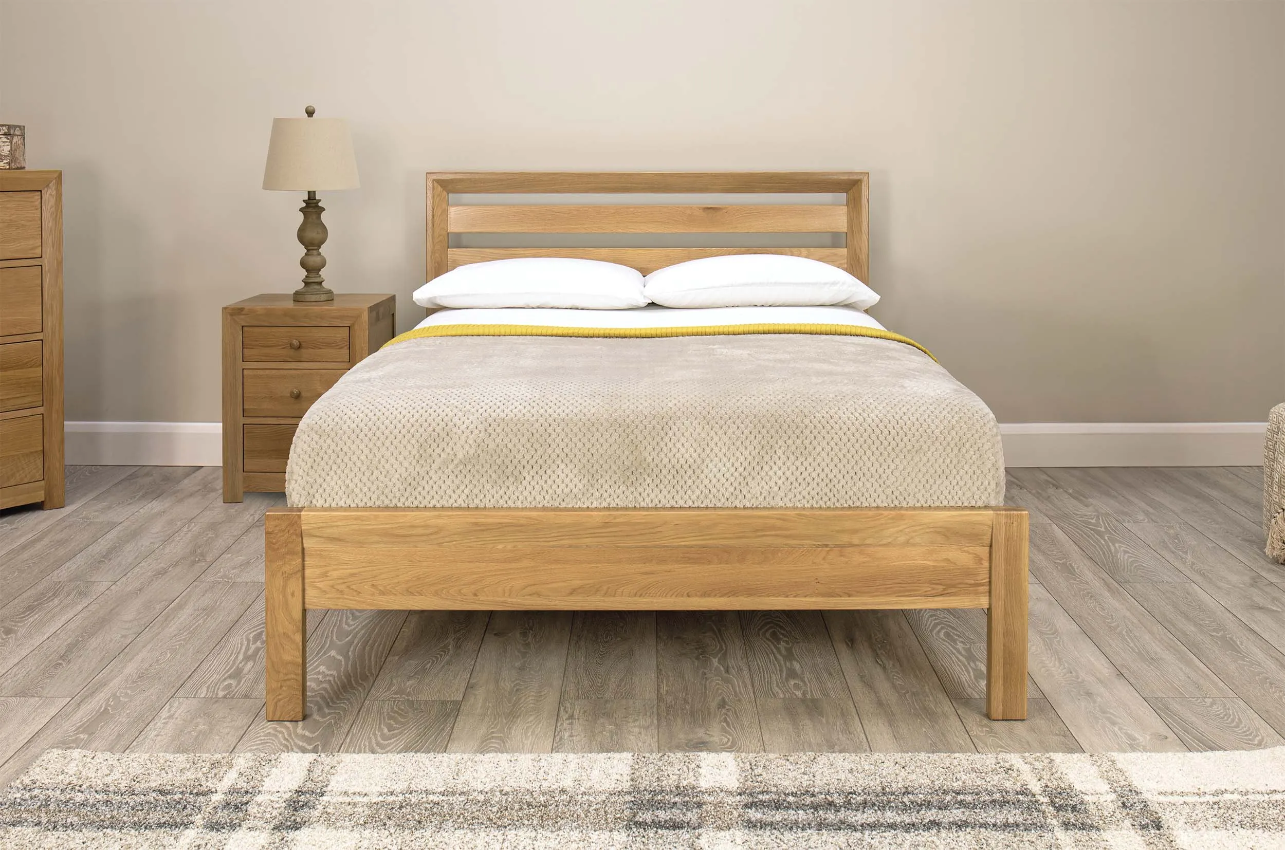 Kensington Solid Natural Oak Bed Frame - 6ft Super King