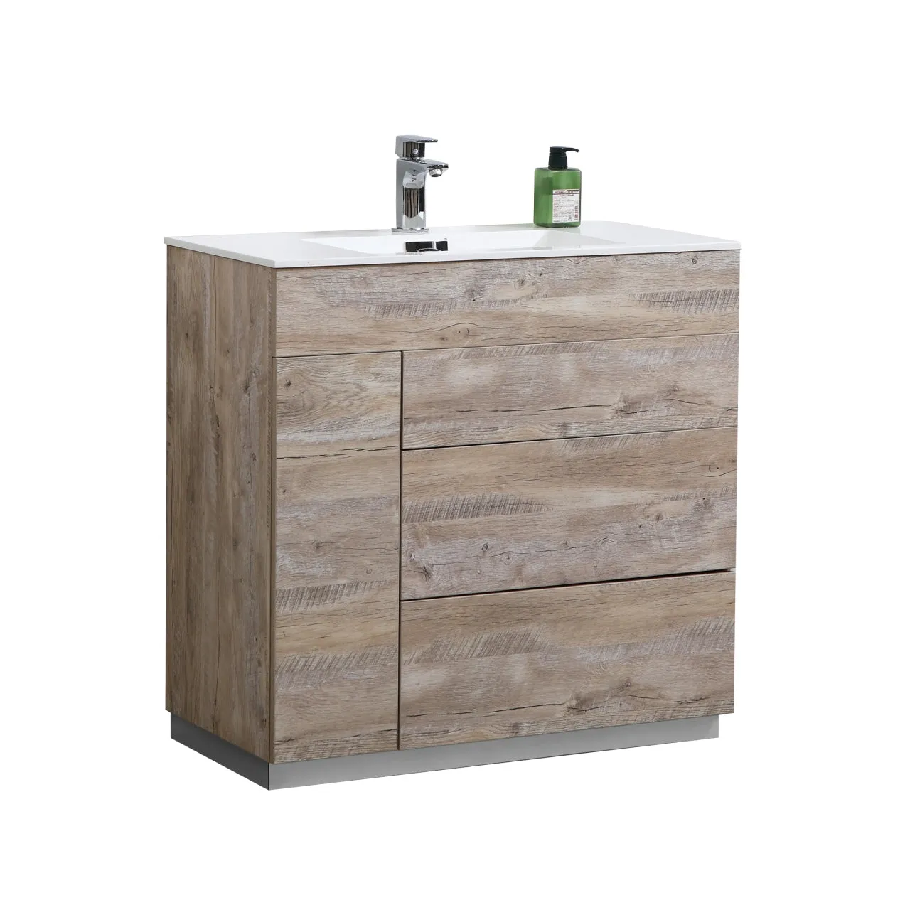 KFM36" Nature Wood, Floor Standing Modern Bathroom Vanity