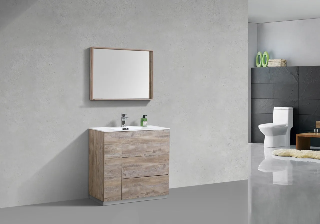 KFM36" Nature Wood, Floor Standing Modern Bathroom Vanity