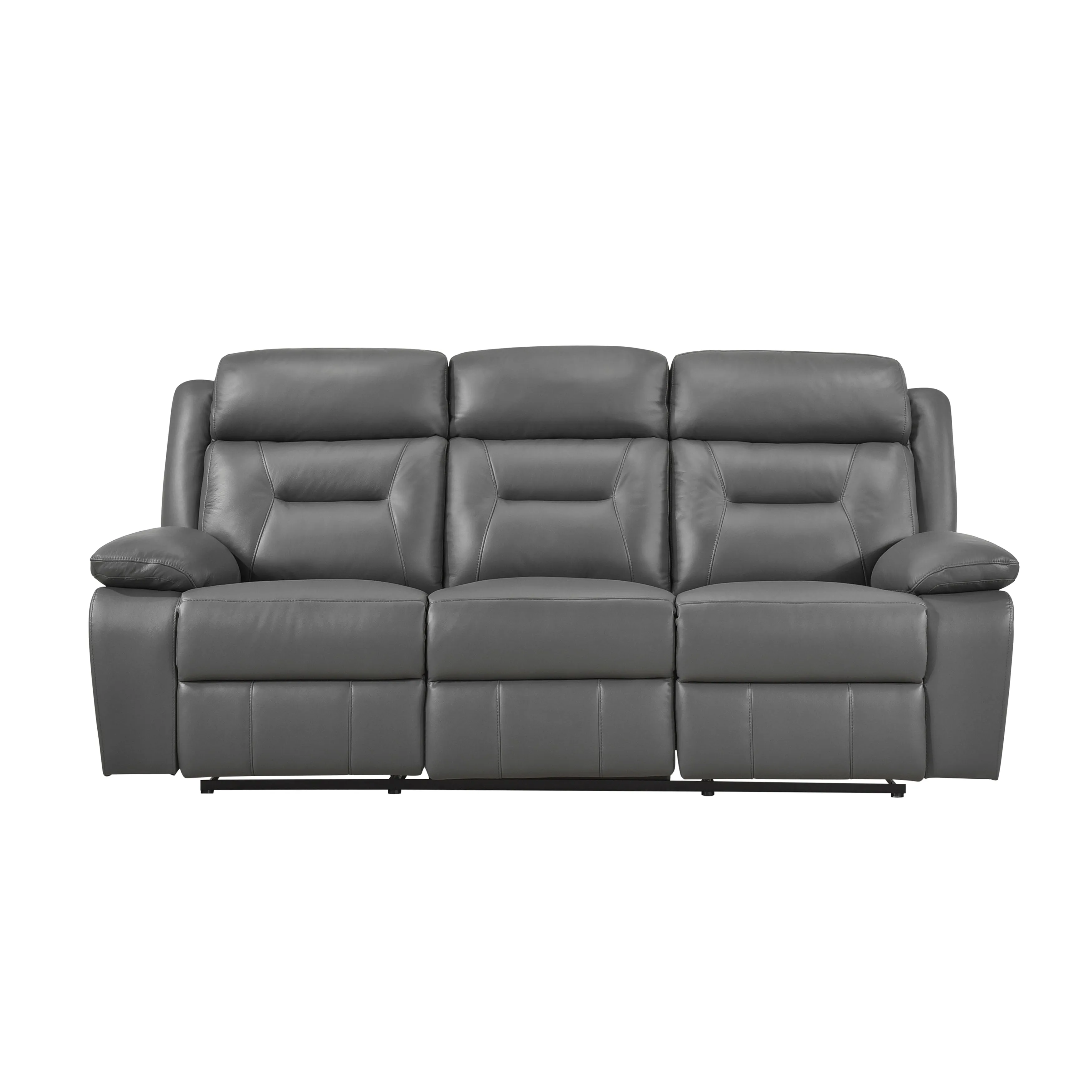 Laconia Dark Grey Reclining Leather Living Room Collection