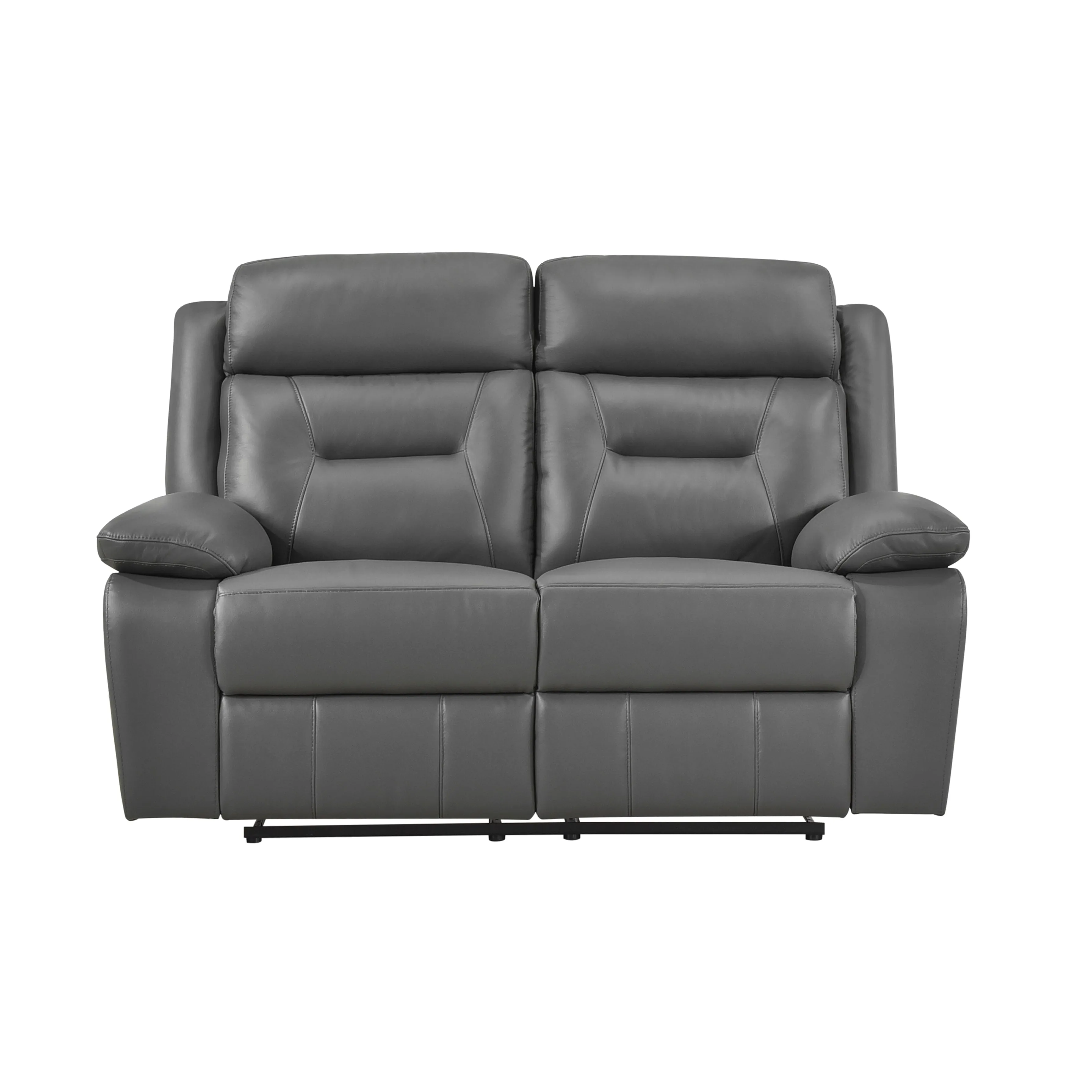 Laconia Dark Grey Reclining Leather Living Room Collection