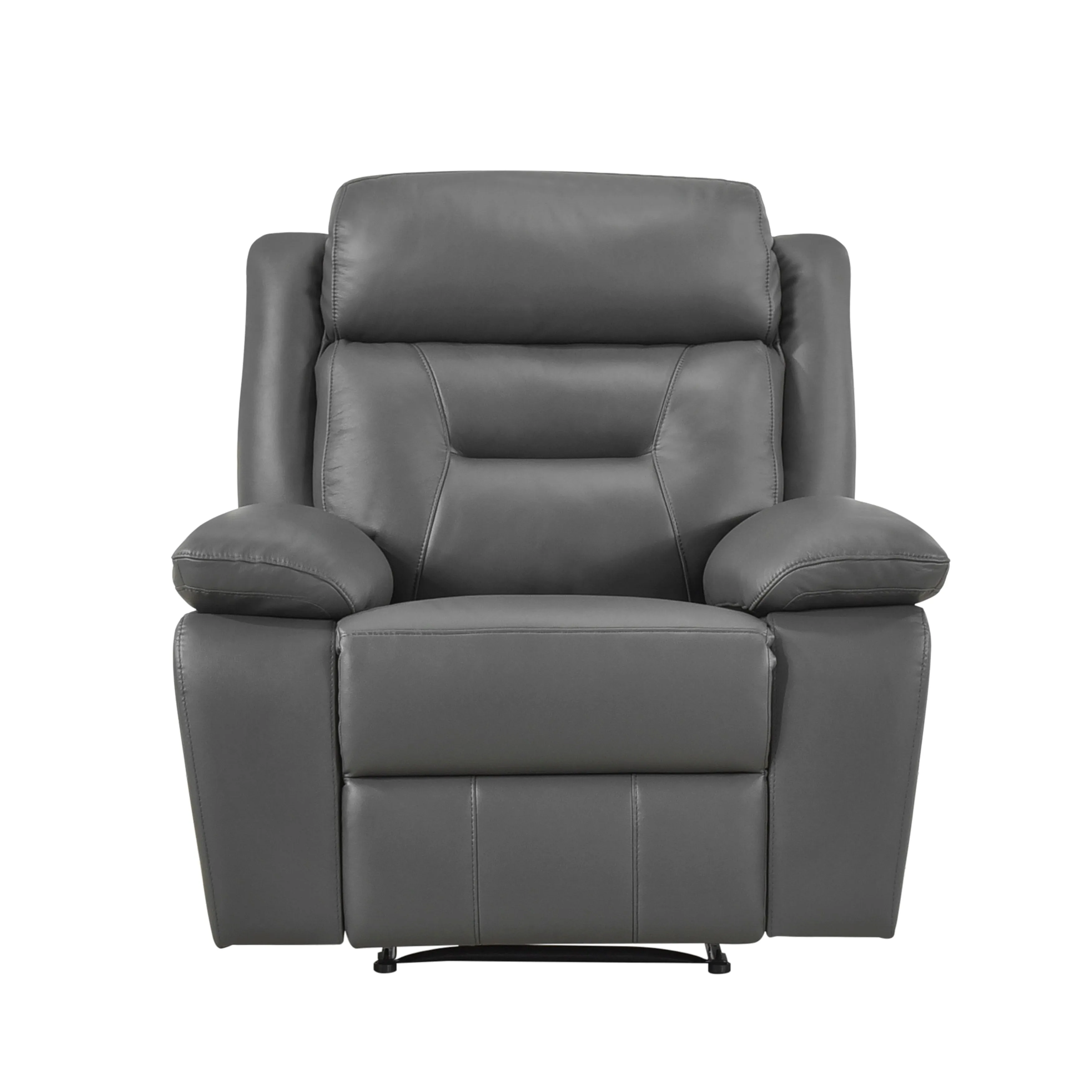 Laconia Dark Grey Reclining Leather Living Room Collection