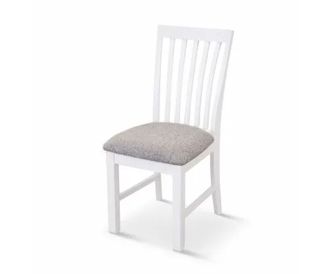 Laelia Dining Chair Set of 2 Solid Acacia Timber Wood Coastal Furniture - White