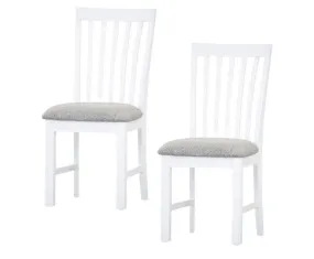 Laelia Dining Chair Set of 2 Solid Acacia Timber Wood Coastal Furniture - White