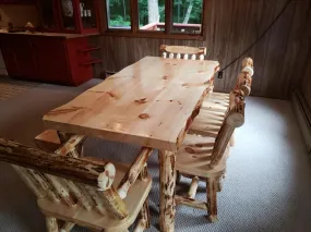 Log Slab Top (Lived Edged) Dining Table