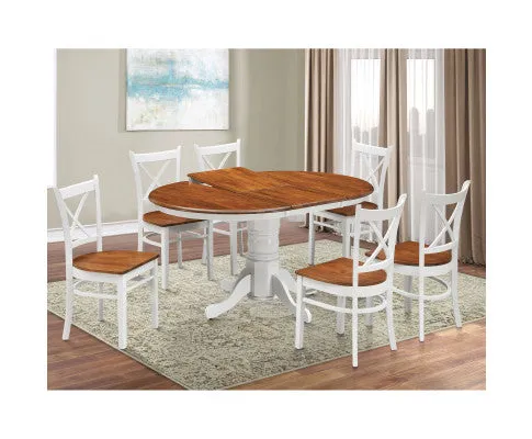 Lupin Dining Chair Set of 4 Crossback Solid Rubber Wood Furniture - White Oak