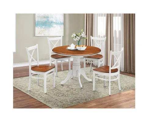 Lupin Dining Chair Set of 4 Crossback Solid Rubber Wood Furniture - White Oak