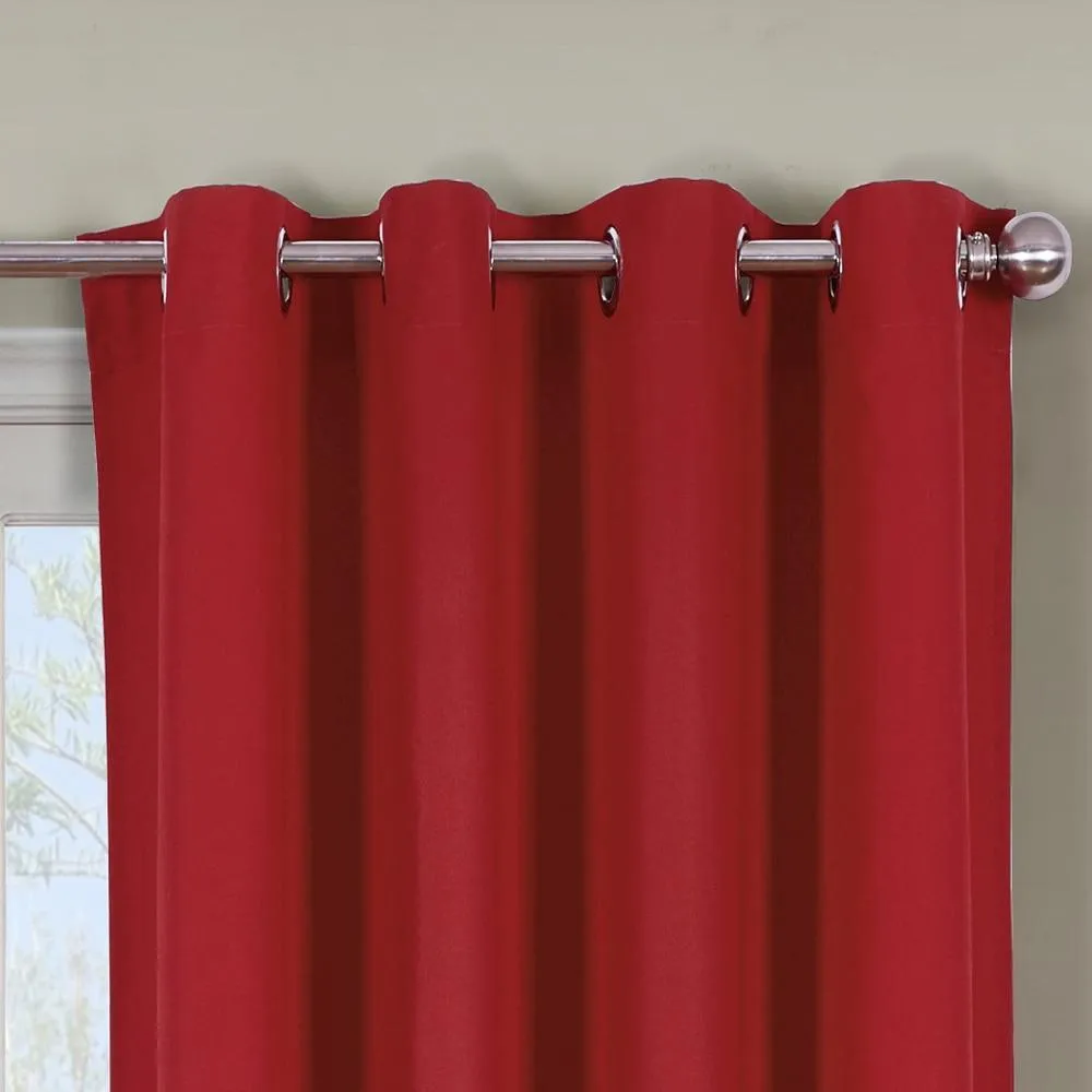 Luxor Heavyweight 100% Cotton Room-Darkening Grommet Curtains Single Panel