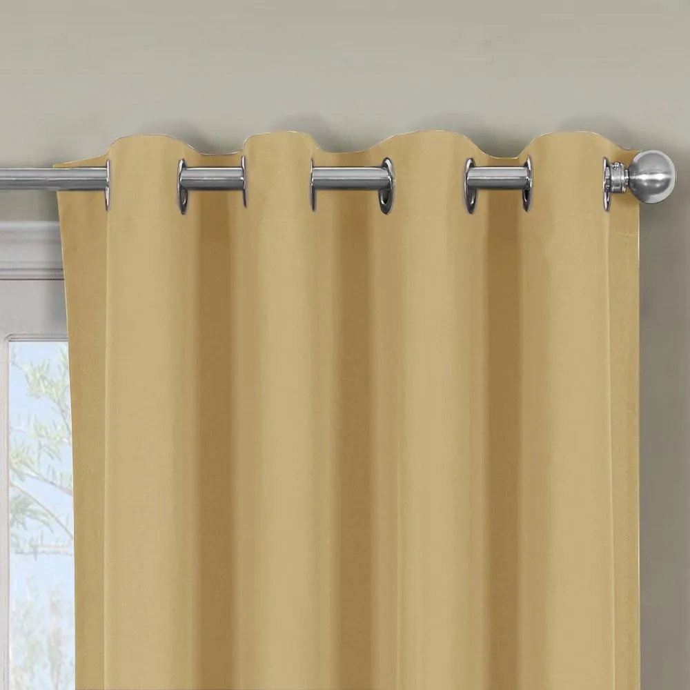 Luxor Heavyweight 100% Cotton Room-Darkening Grommet Curtains Single Panel